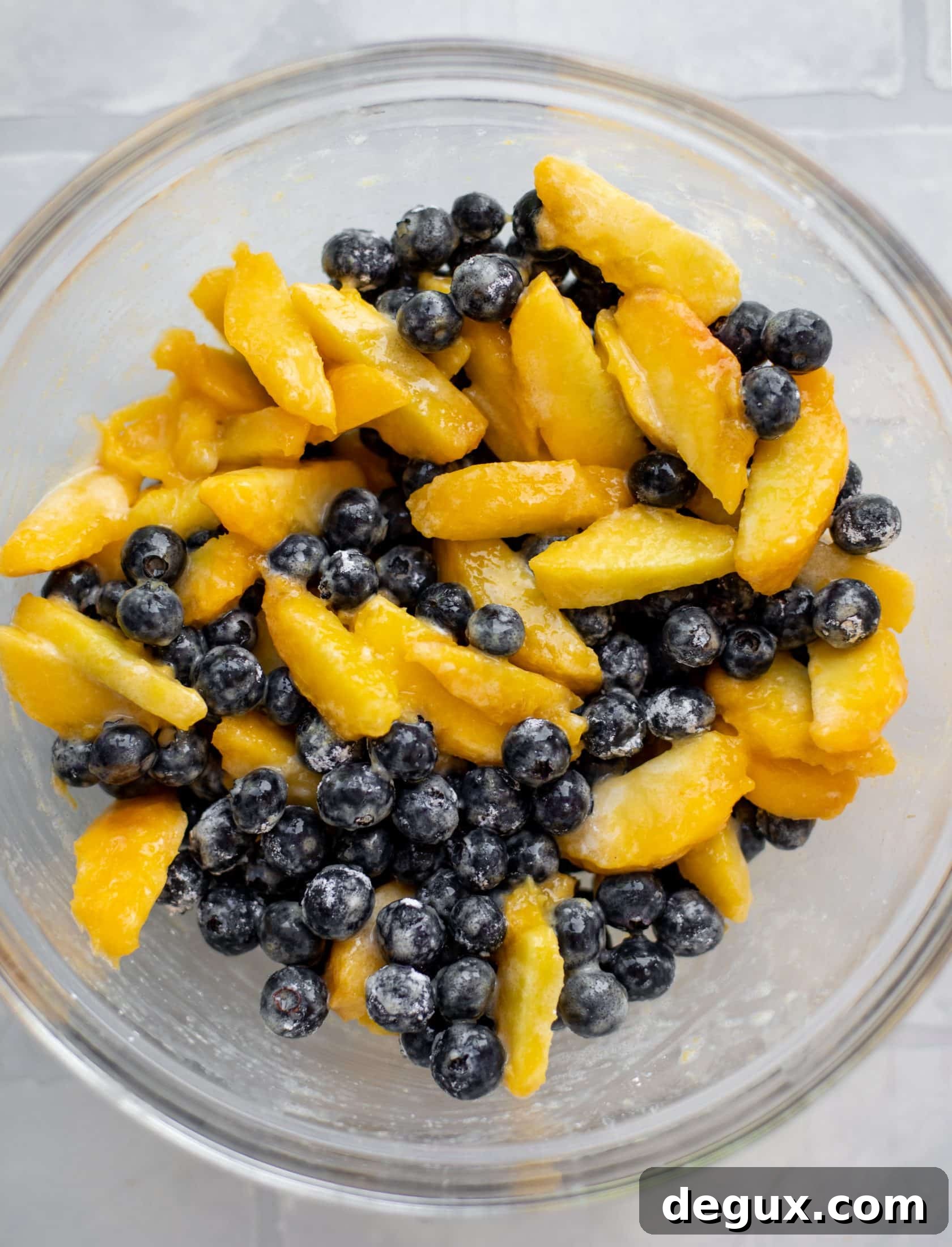 blueberries and peaches