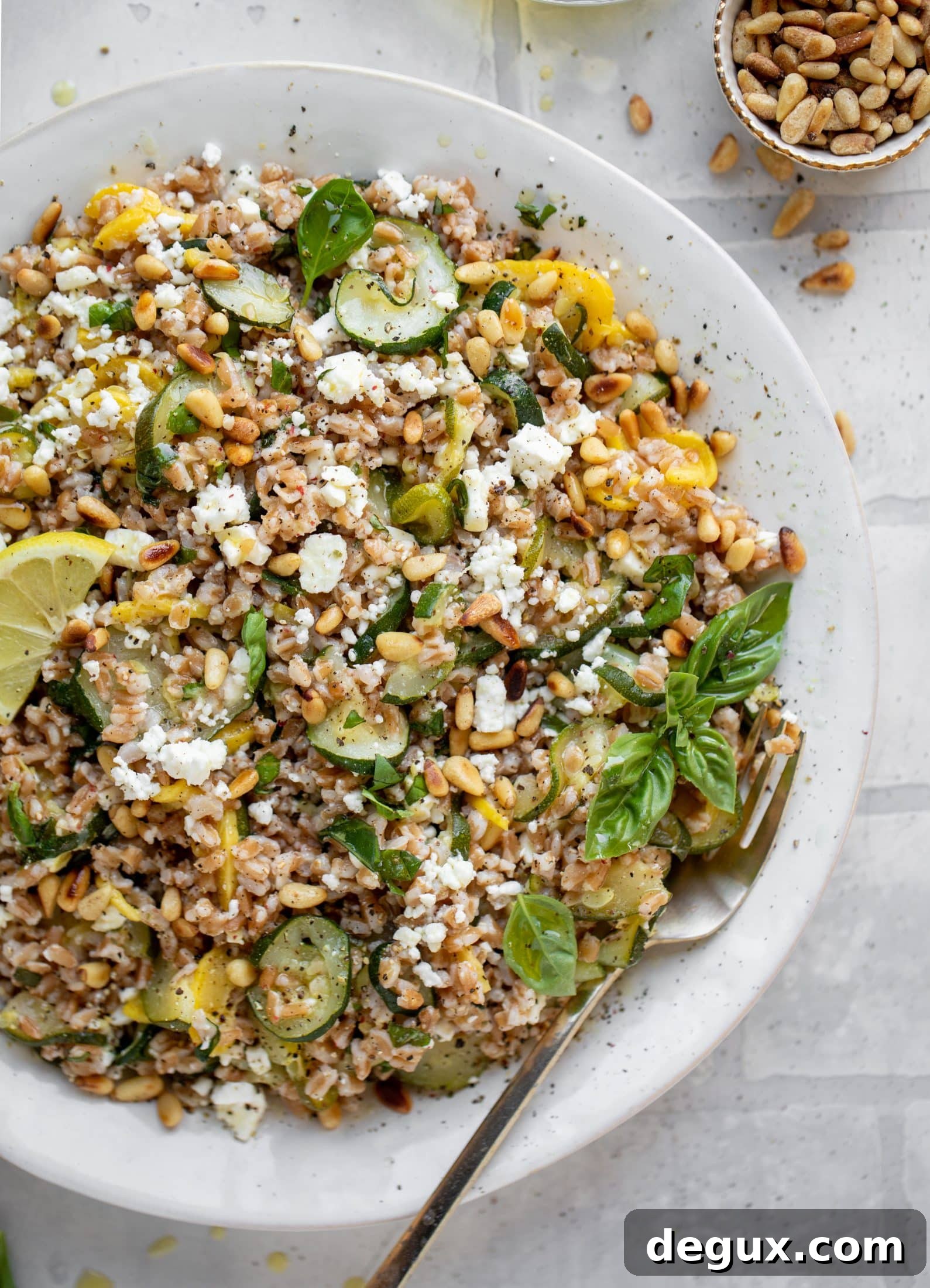 summer squash basil farro salad 