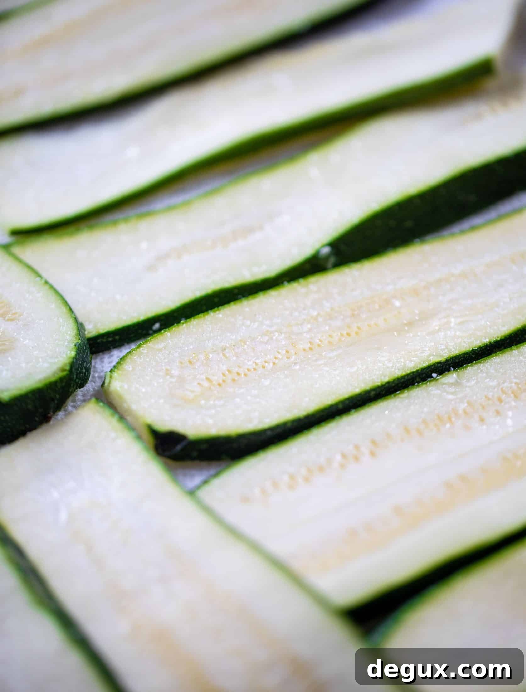 Zucchini Lasagna Bolognese with Spicy Basil Breadcrumb Topping 3 zucchini sweating