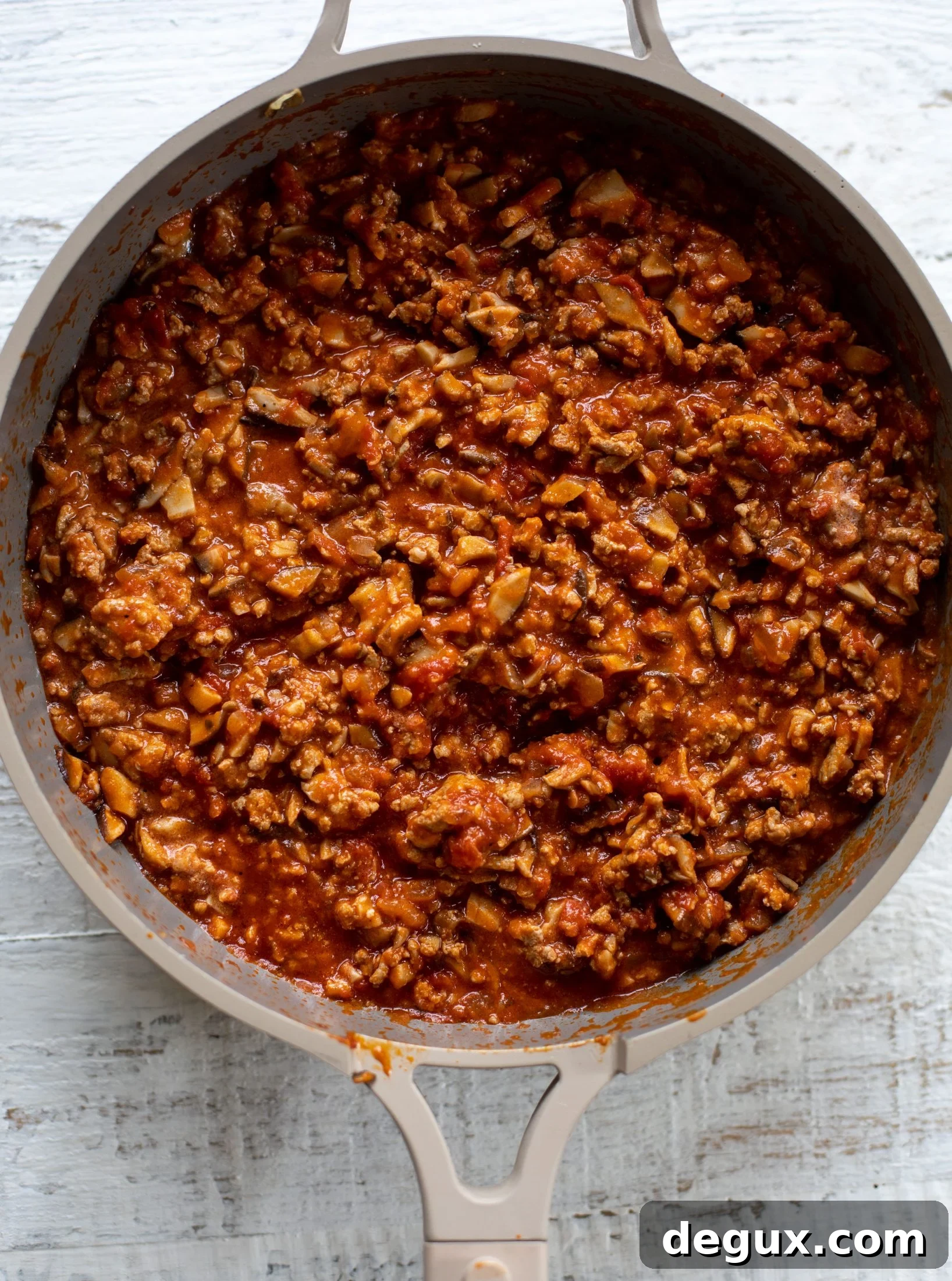 Zucchini Lasagna Bolognese with Spicy Basil Breadcrumb Topping 5 turkey bolognese