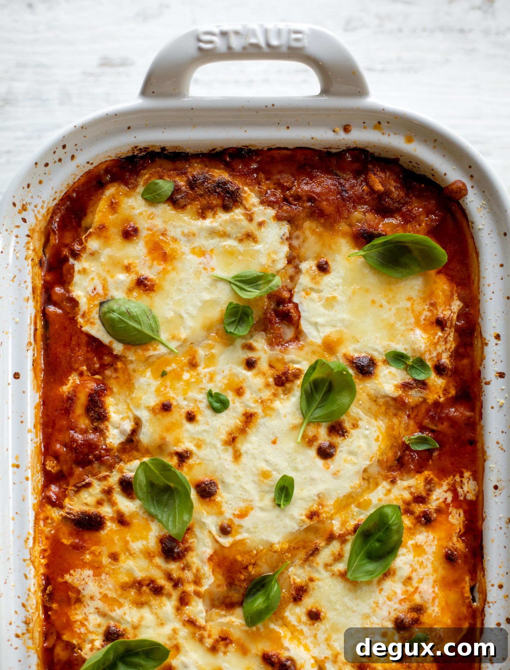 Zucchini Lasagna Bolognese with Spicy Basil Breadcrumb Topping 8 zucchini lasagna bolognese