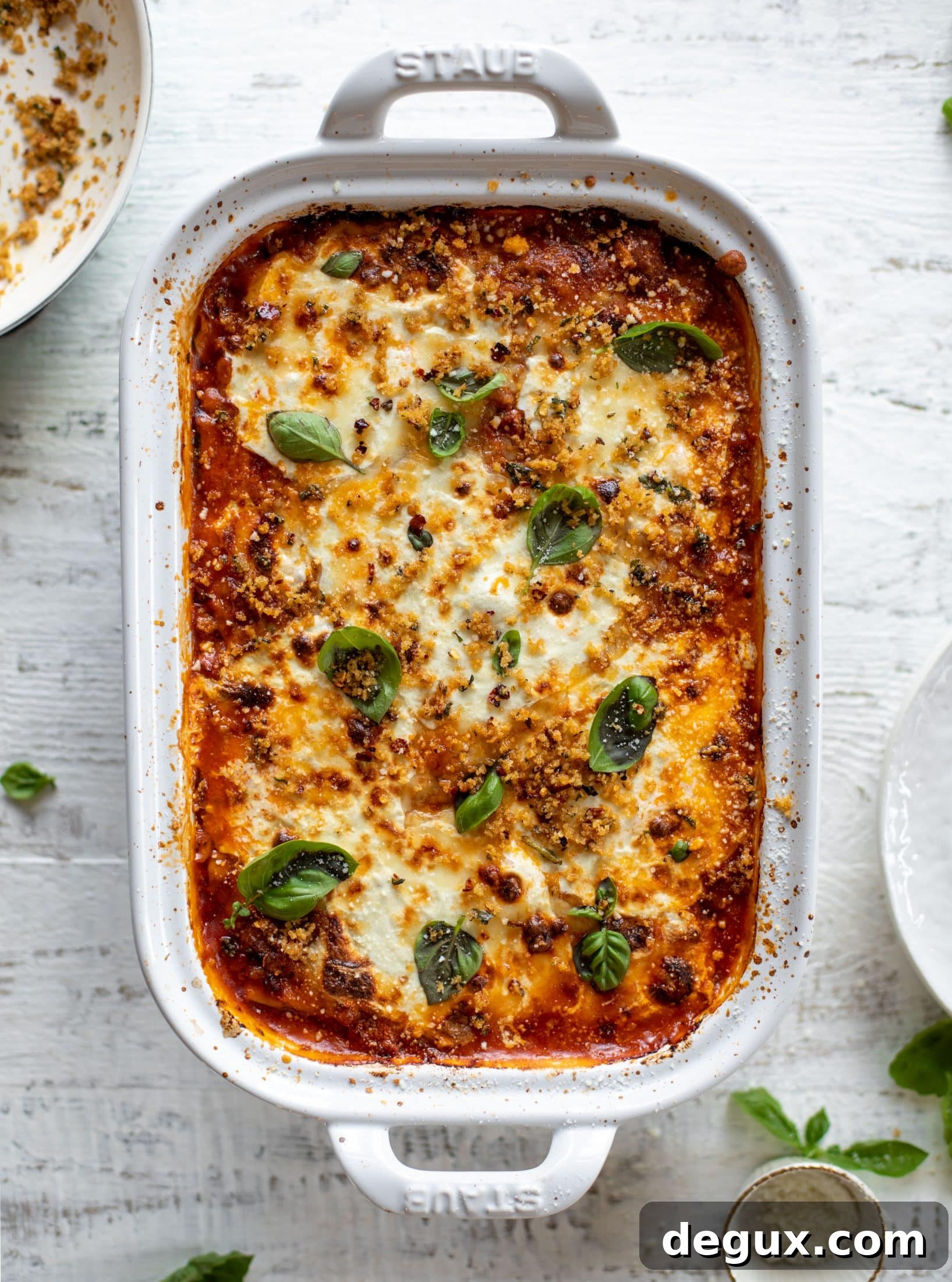 Zucchini Lasagna Bolognese with Spicy Basil Breadcrumb Topping 9 zucchini lasagna bolognese