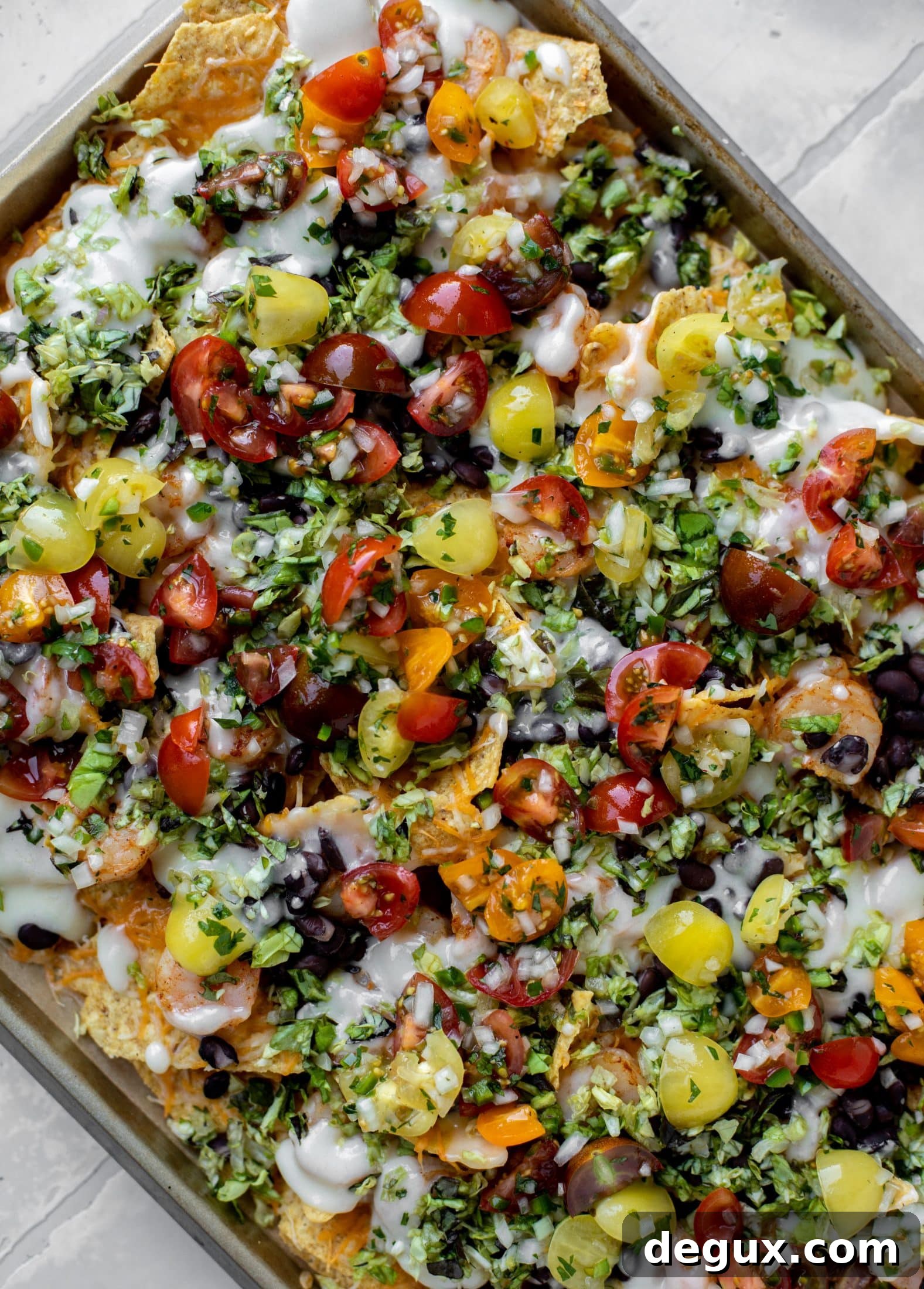 sheet pan shrimp nachos