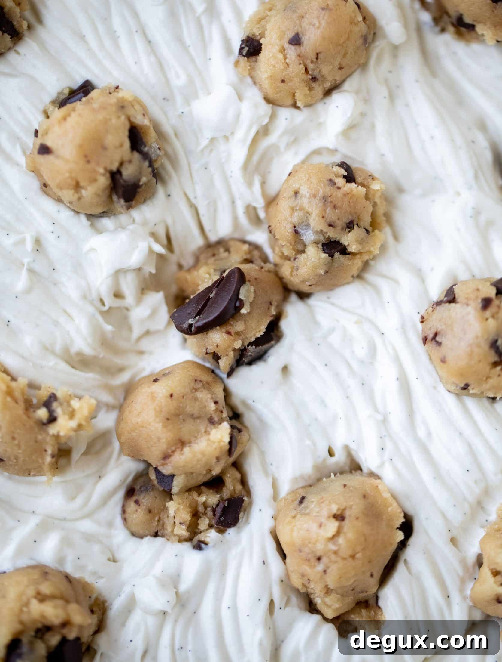 Salted Chocolate Chip Cookie Dough No-Churn Ice Cream 5 scoop of no churn salted chocolate chip cookie dough ice cream