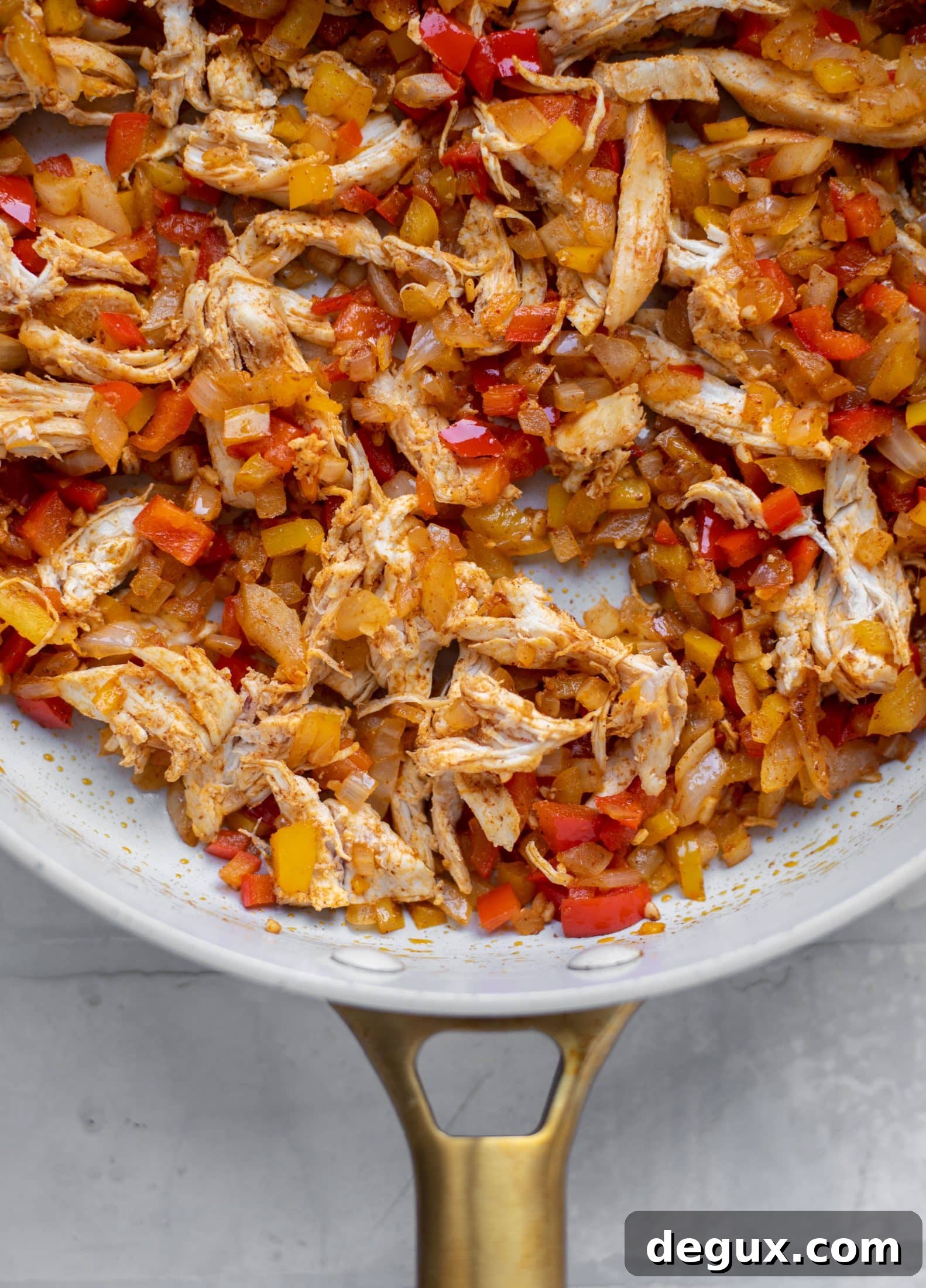 sautéed onions, peppers and chicken