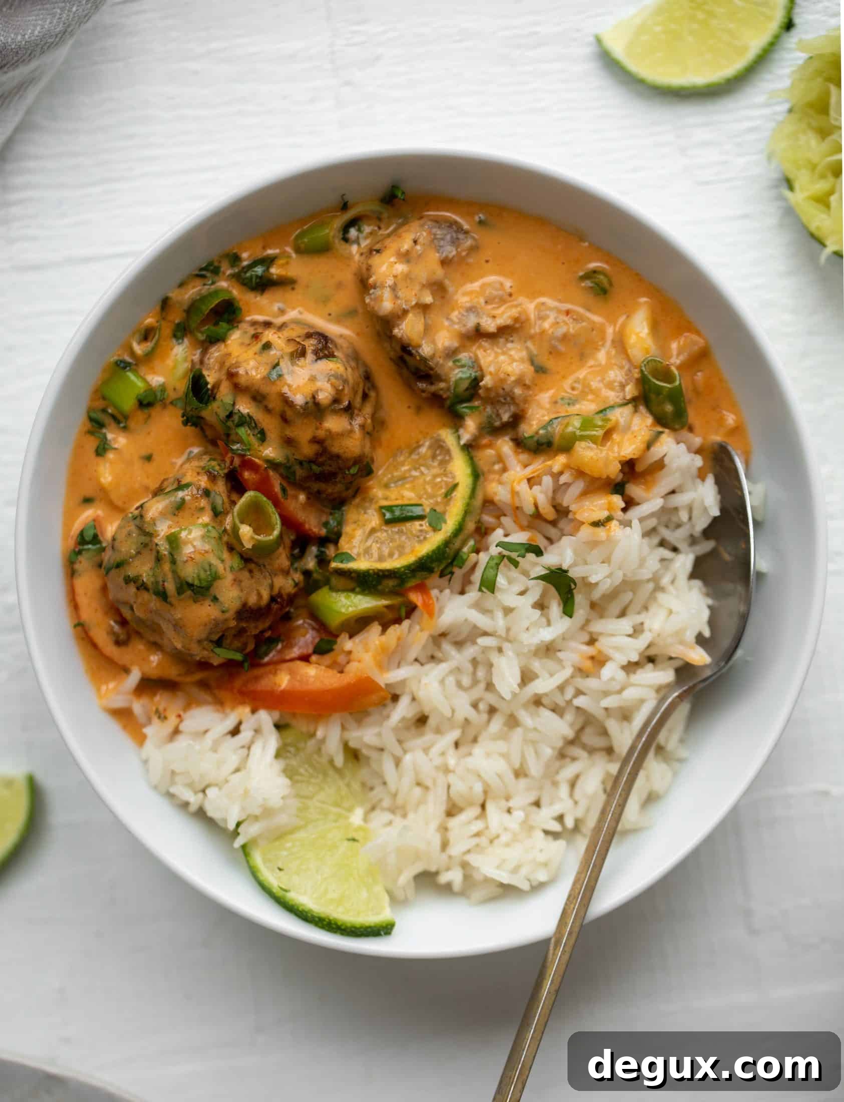 coconut curry pork meatballs