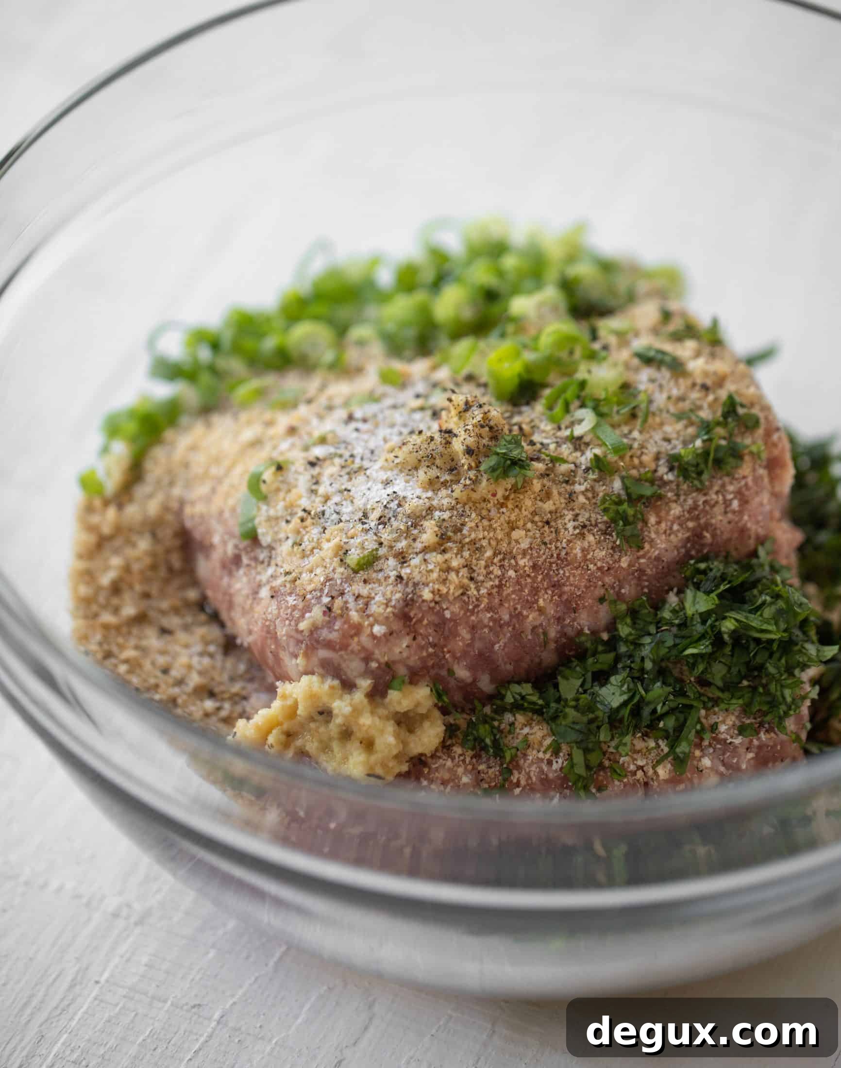 ground pork with garlic, ginger and scallions