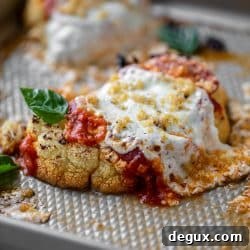 cauliflower parmesan plated