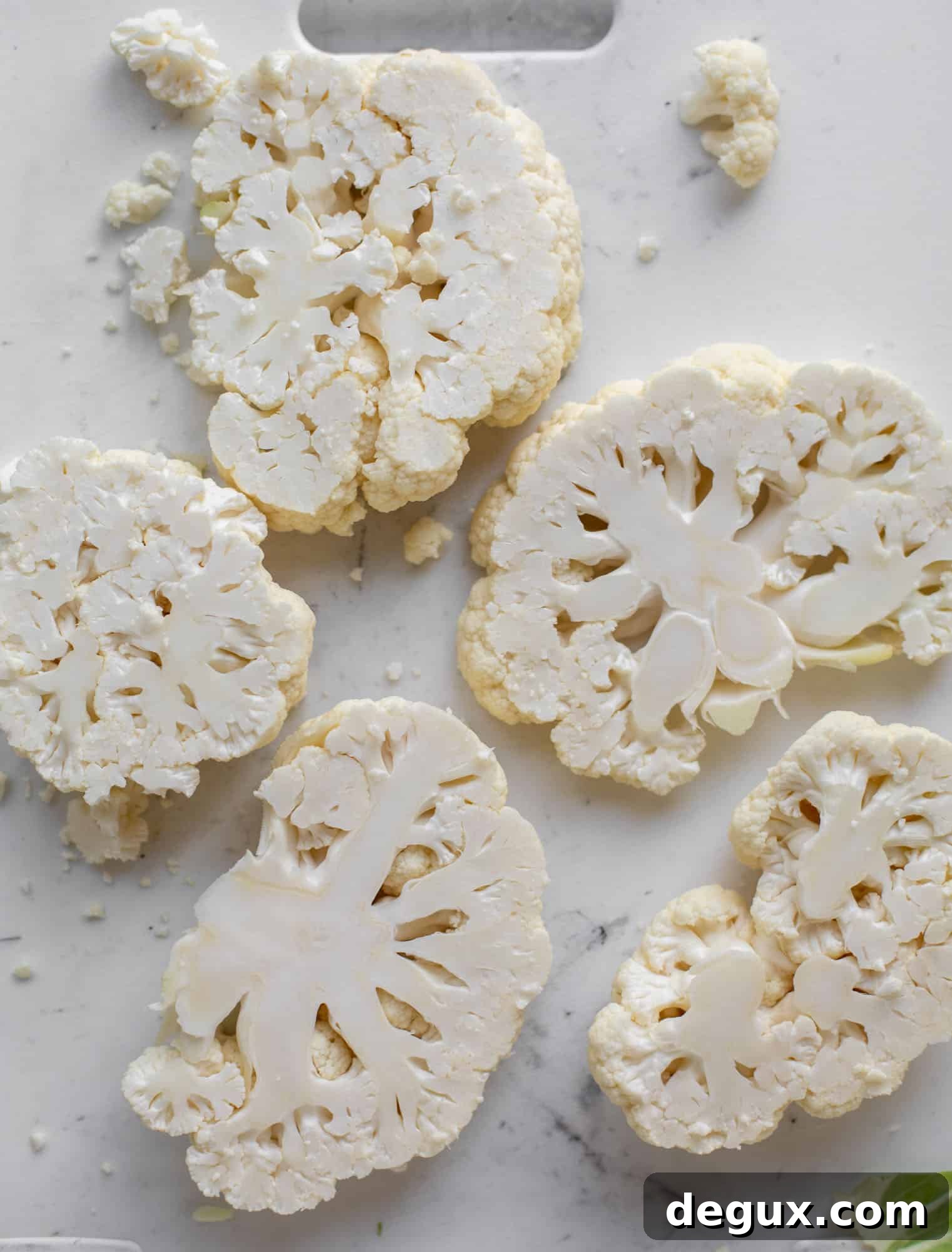 sliced cauliflower