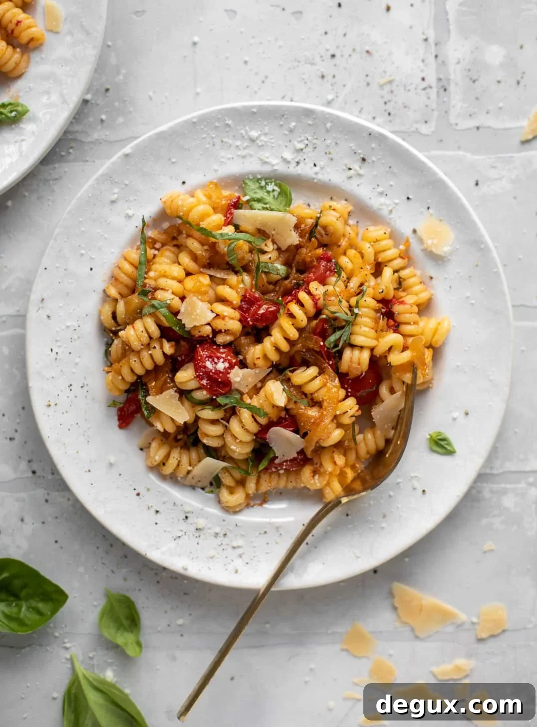 Caramelized Onion and Burst Tomato Pasta Skillet Recipe 2 caramelized onion tomato pasta with basil