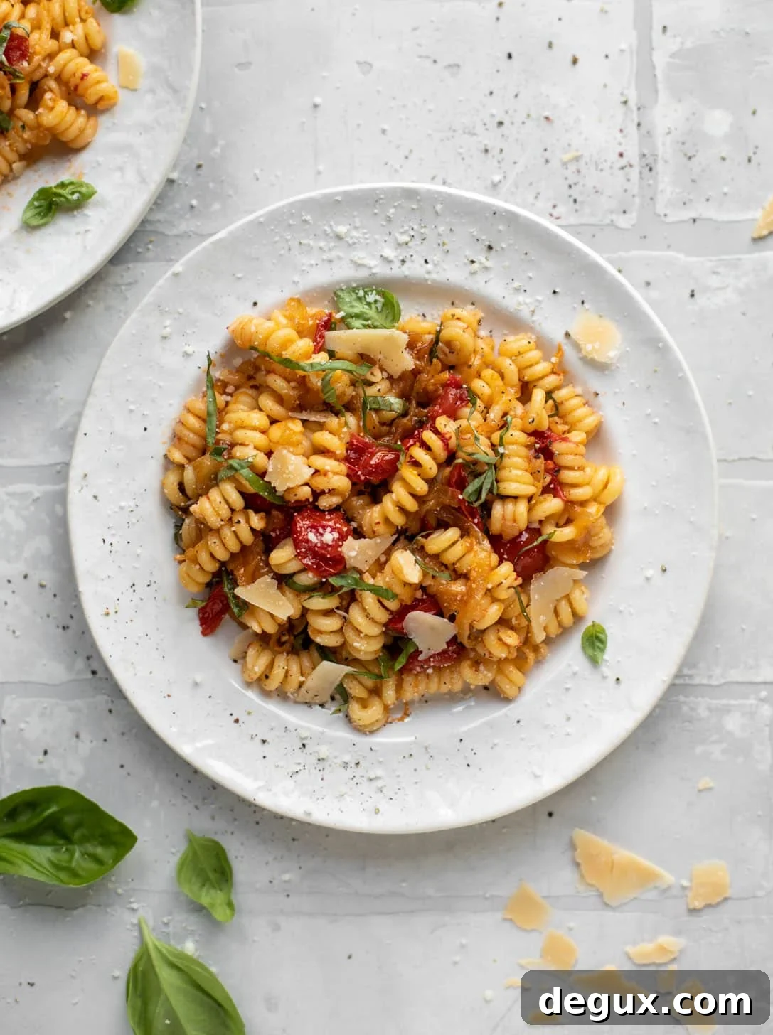 Caramelized Onion and Burst Tomato Pasta Skillet Recipe 8 caramelized onion tomato pasta with basil