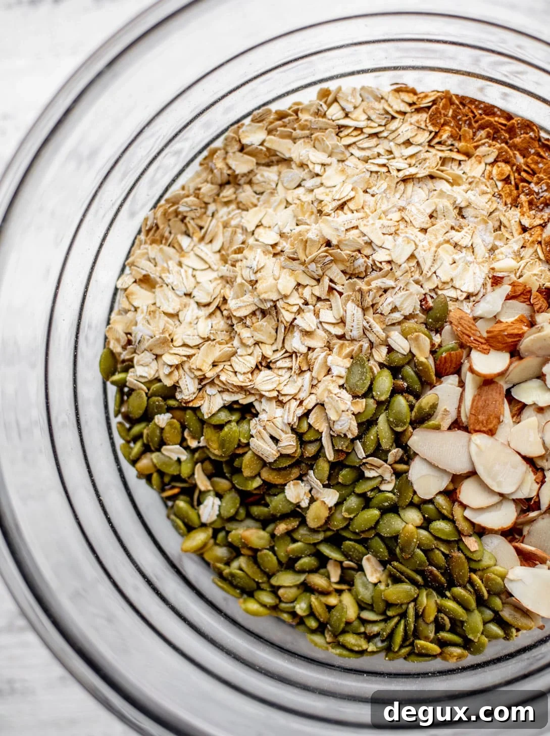 Salted Maple Granola Recipe for Crunchy Homemade Morning Oats 3 oats, pepitas, almonds