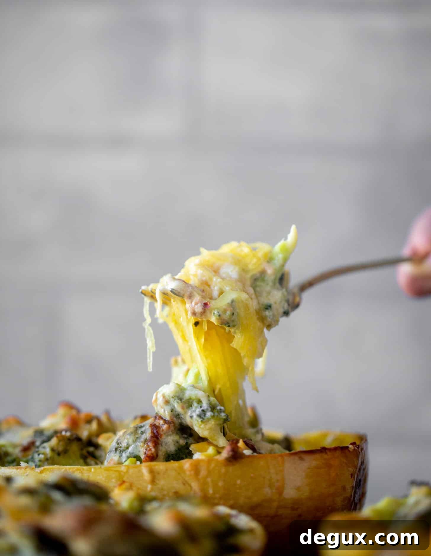 Broccoli Cheddar Stuffed Spaghetti Squash Recipe 3 cheesy broccoli cheddar spaghetti squash