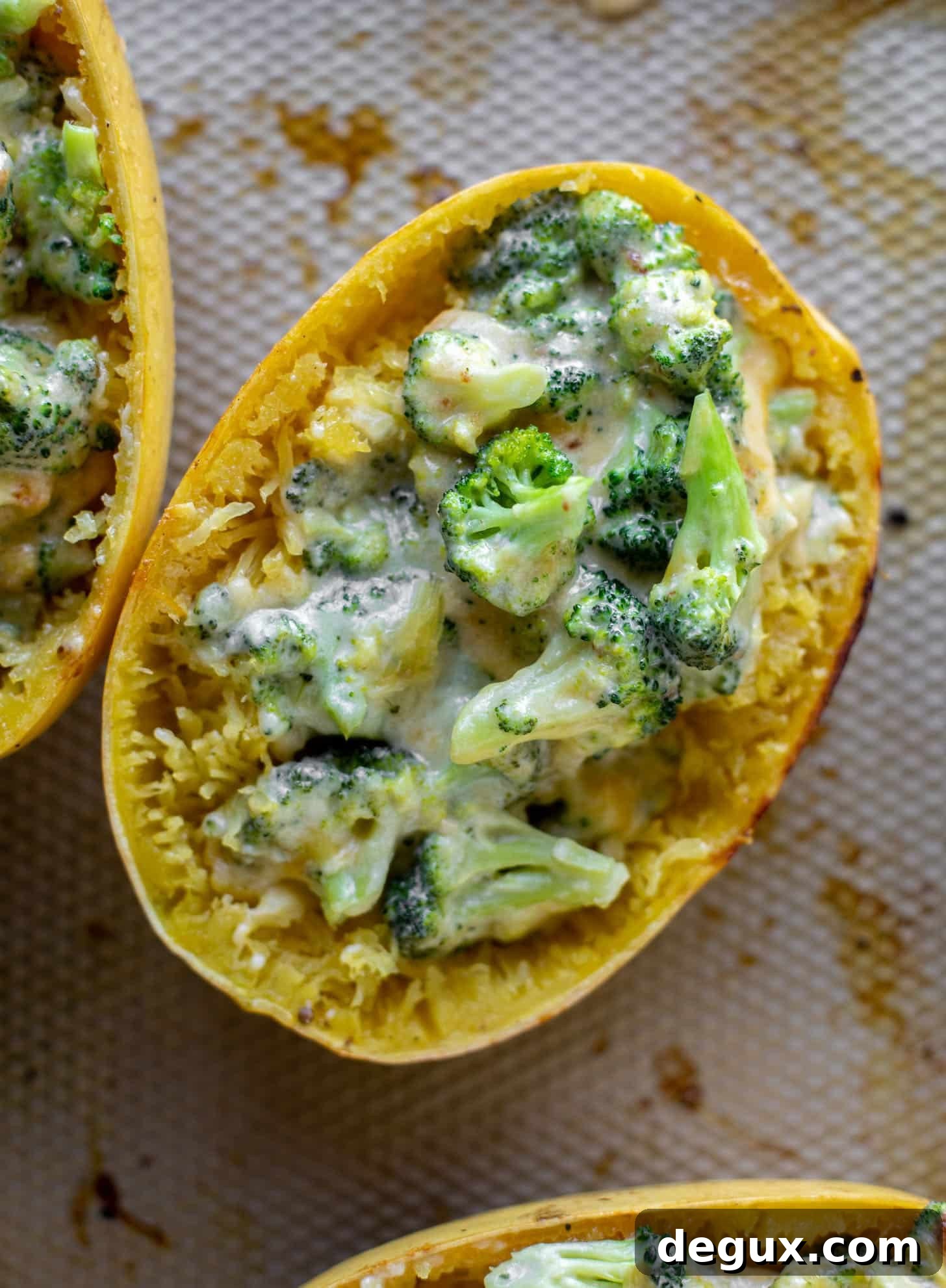 Broccoli Cheddar Stuffed Spaghetti Squash Recipe 6 stuffed the spaghetti squash with broccoli cheddar