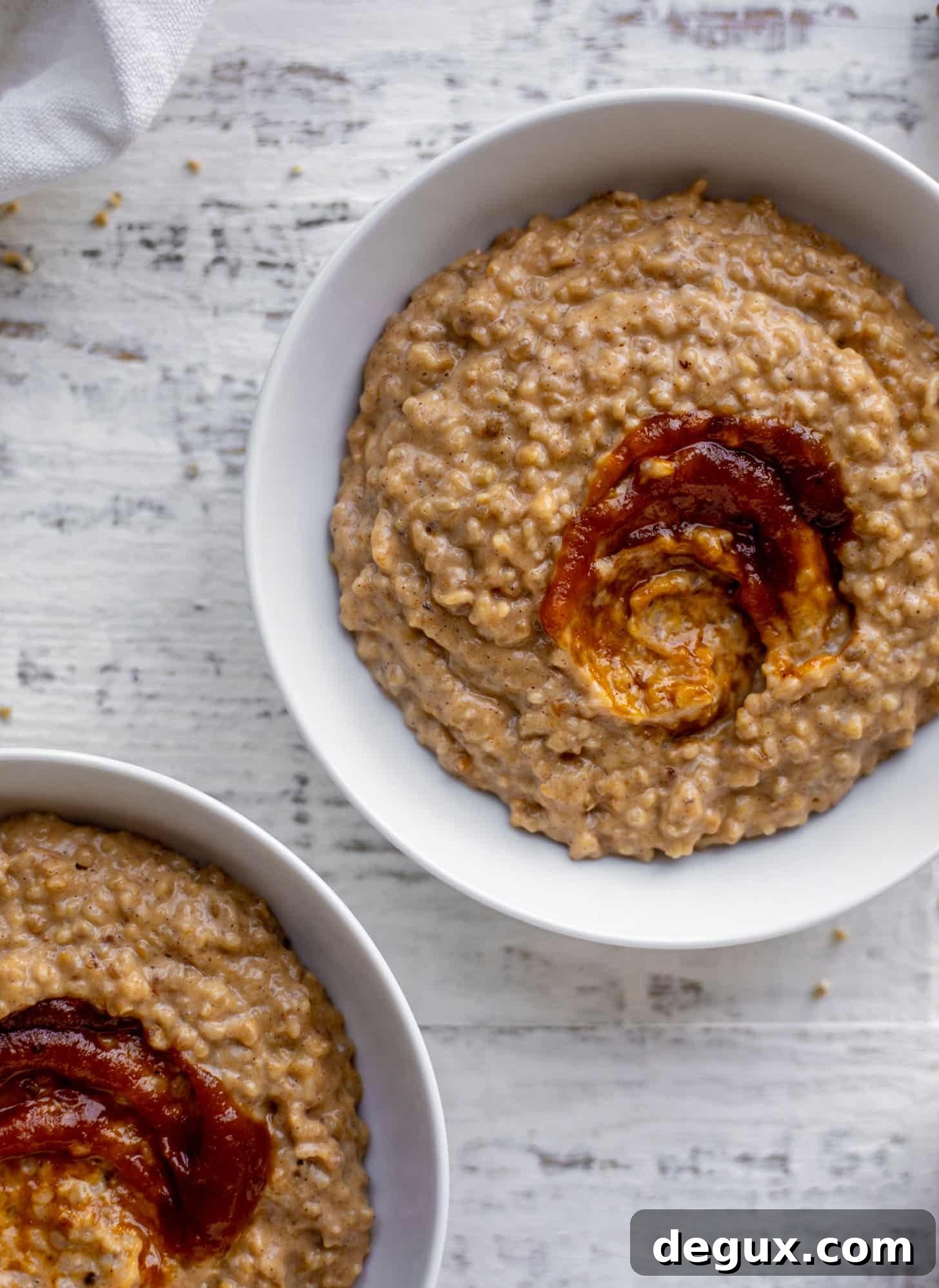 pumpkin pie oatmeal with pumpkin butter