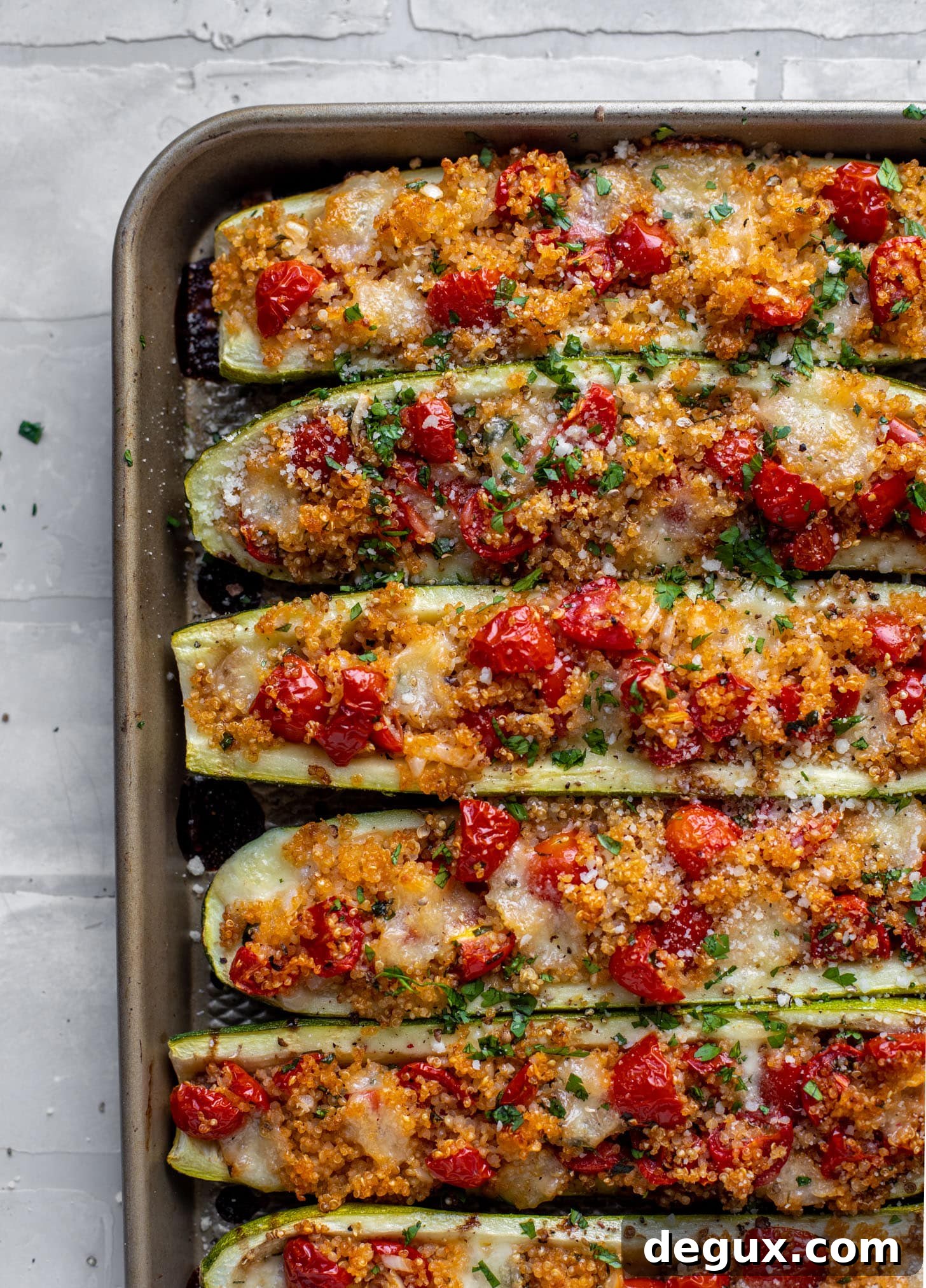 bruschetta quinoa zucchini boats