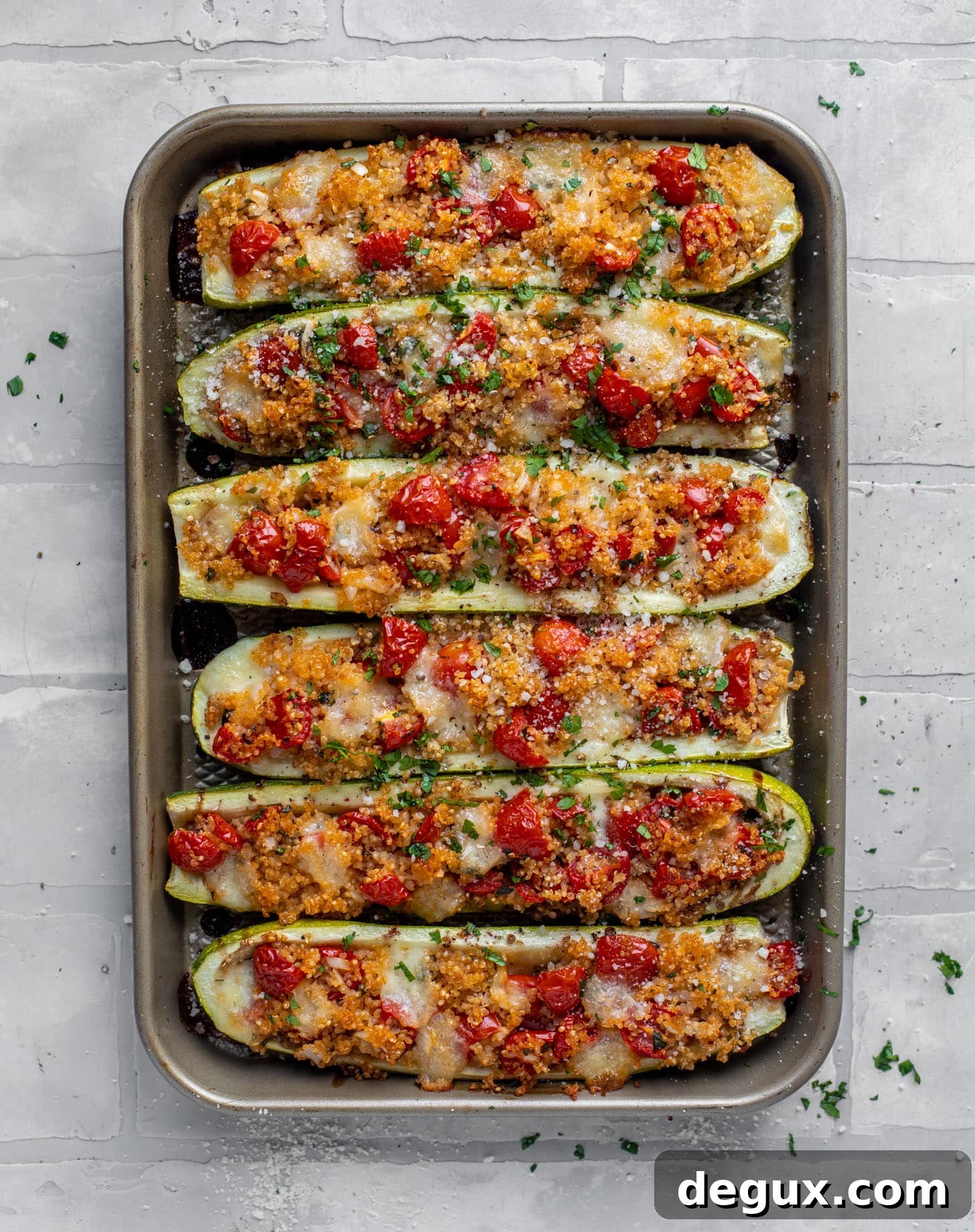 bruschetta quinoa zucchini boats