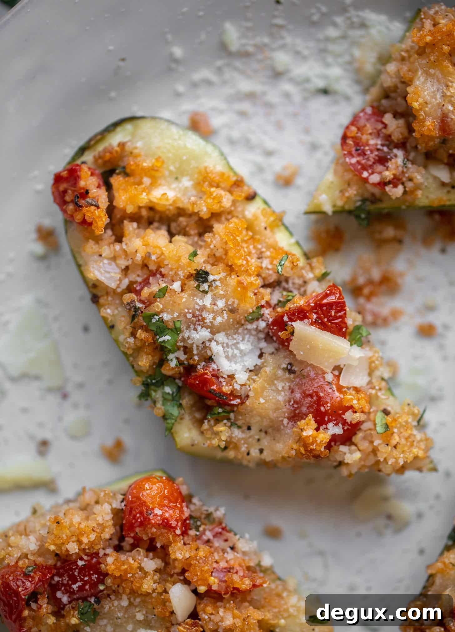 bruschetta quinoa zucchini boats