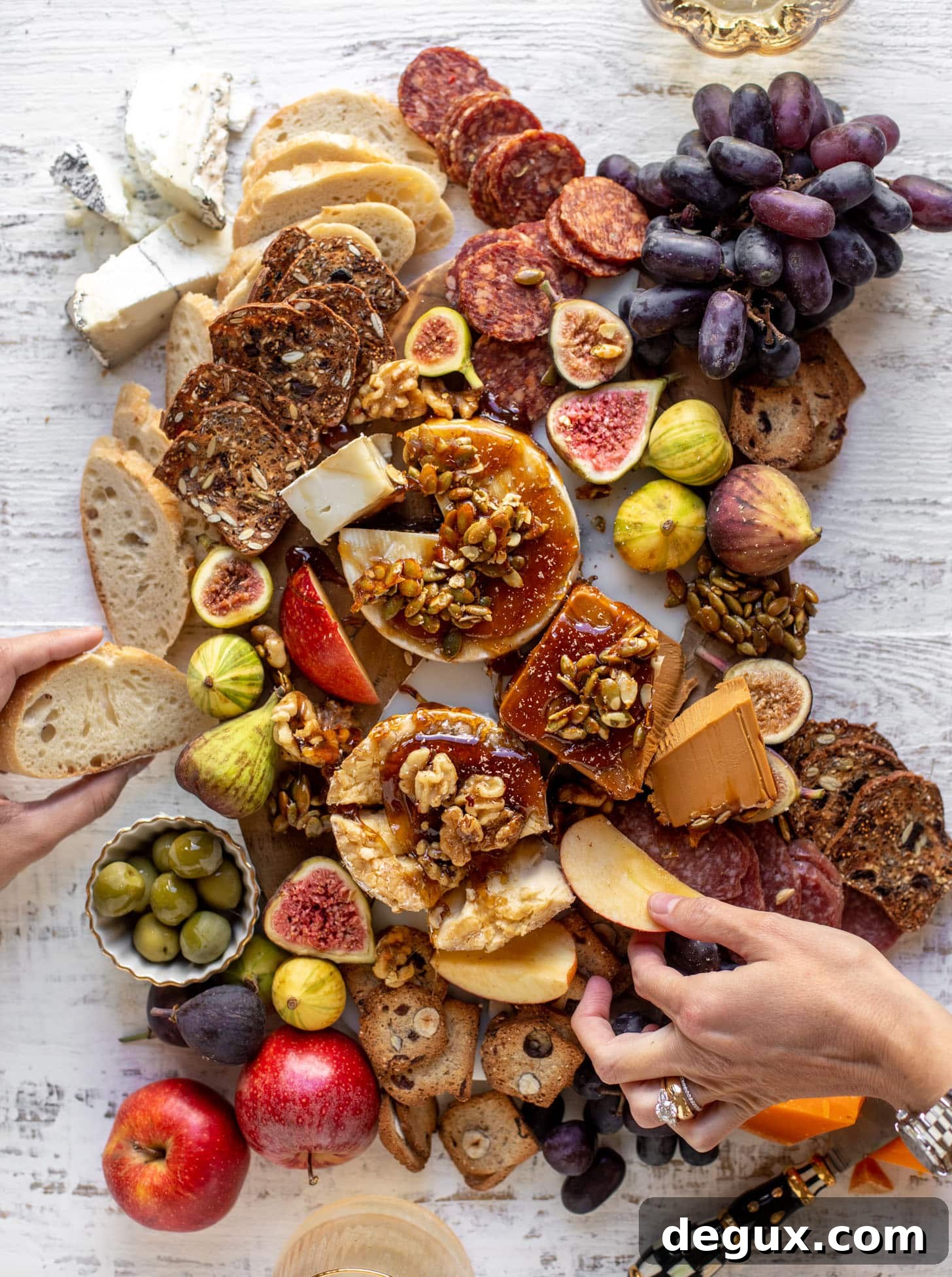 Autumn Cheese Board Featuring Bourbon Crackling Caramel 8 autumn cheese board with bourbon crackling caramel and honey roasted pepitas