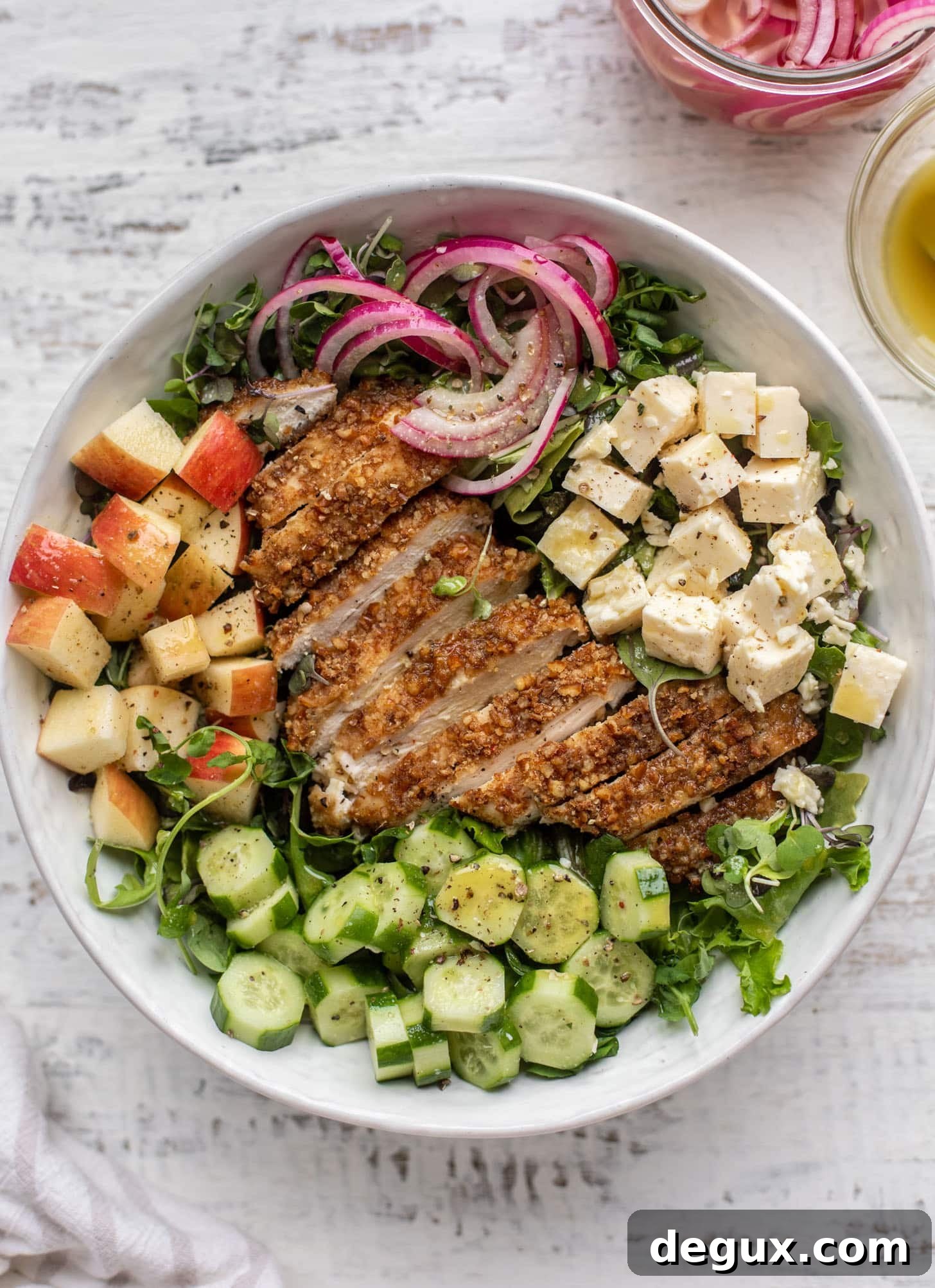 Crunchy Pretzel-Crusted Chicken Salad with Tangy Mustard Vinaigrette 9 pretzel crusted chicken salad with mustard vinaigrette