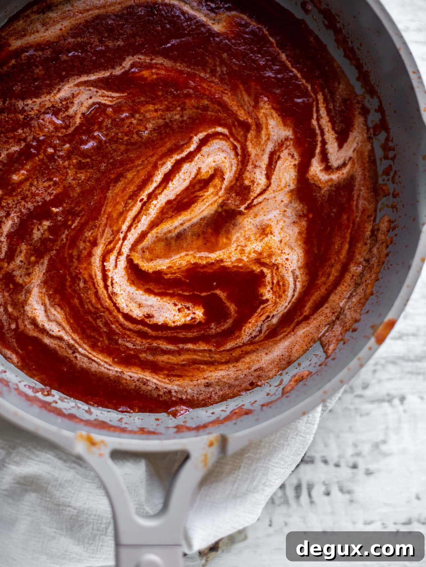 vodka sauce with cream swirl