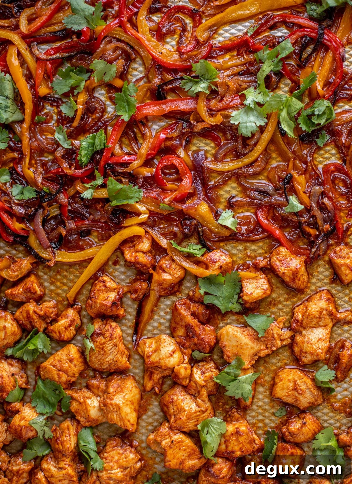 Lime Sheet-Pan Chicken Fajitas with Quick Guacamole 7 sheet pan chicken fajitas with cilantro
