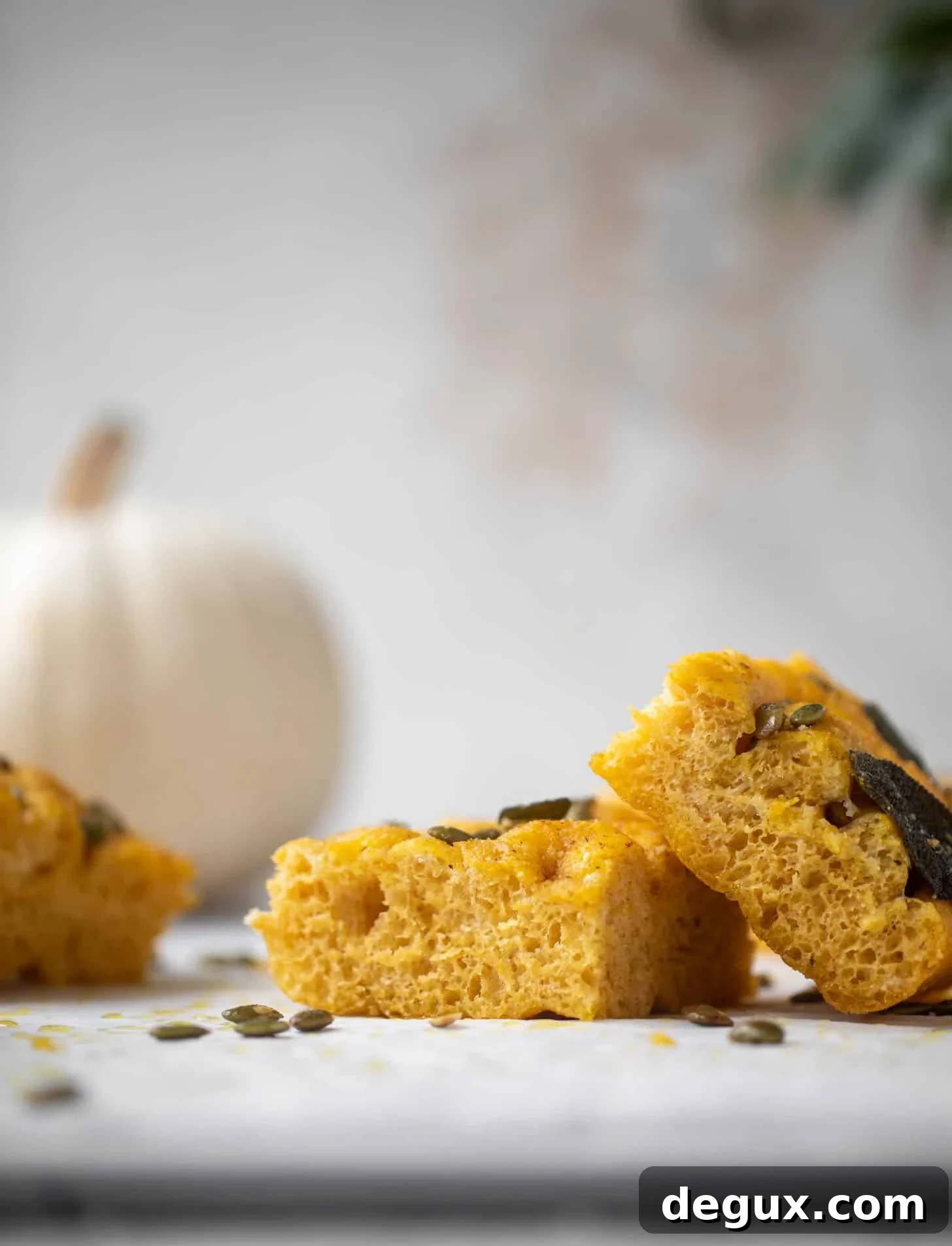 pumpkin focaccia bread with sage and pepitas