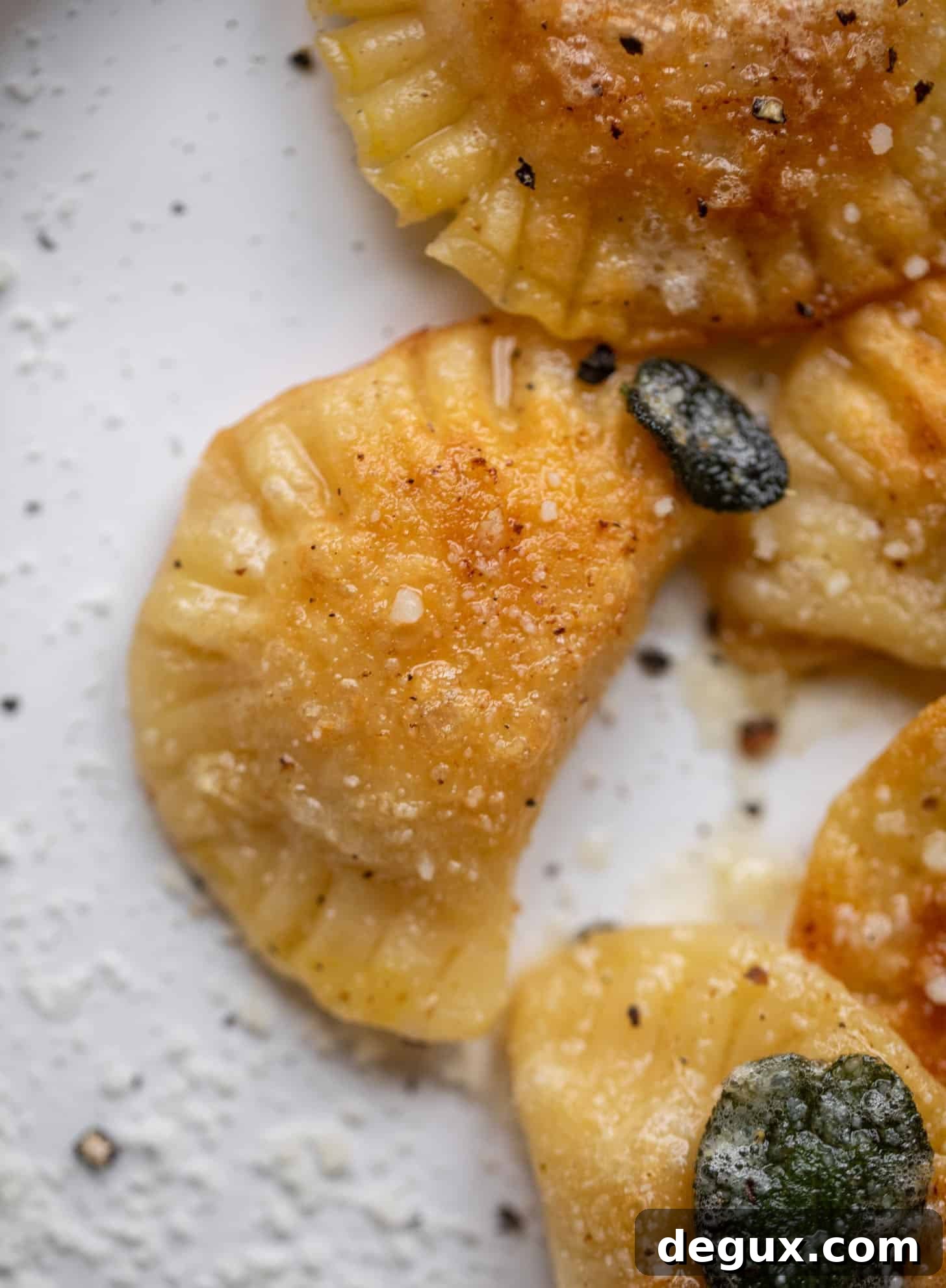 pumpkin pierogies with brown butter and crispy sage