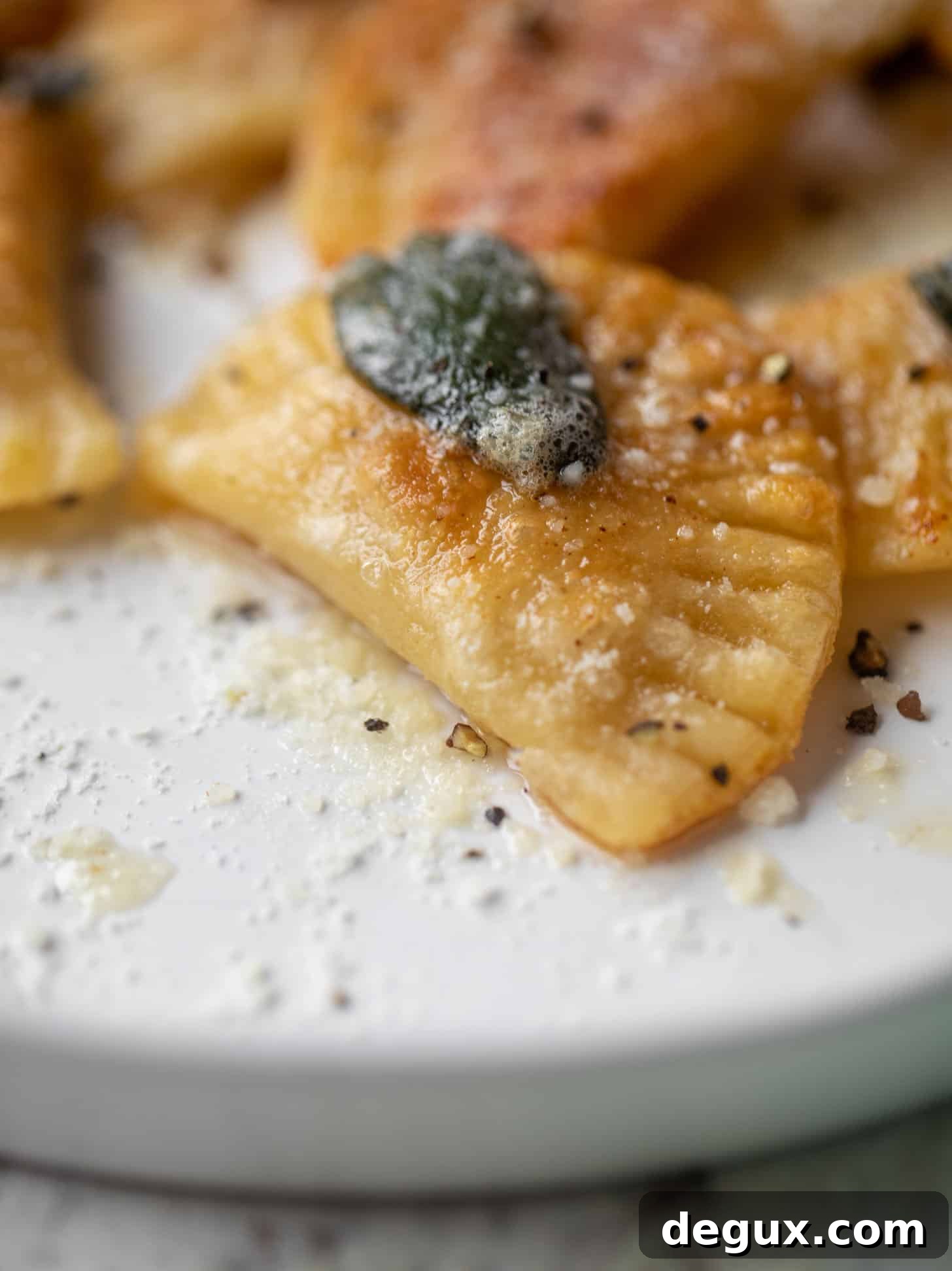 pumpkin pierogies with brown butter and crispy sage