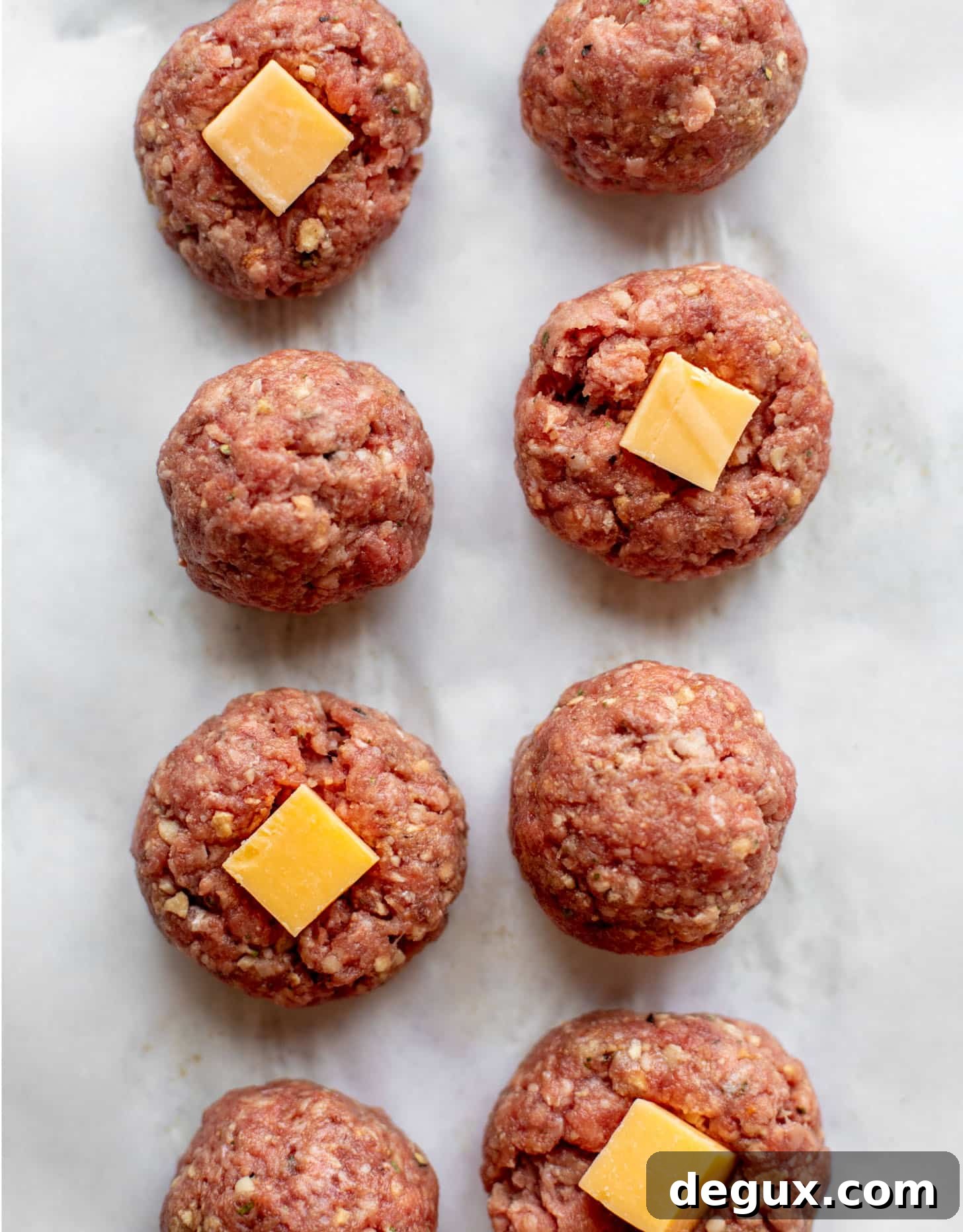 ground beef meatballs stuffed with cheese