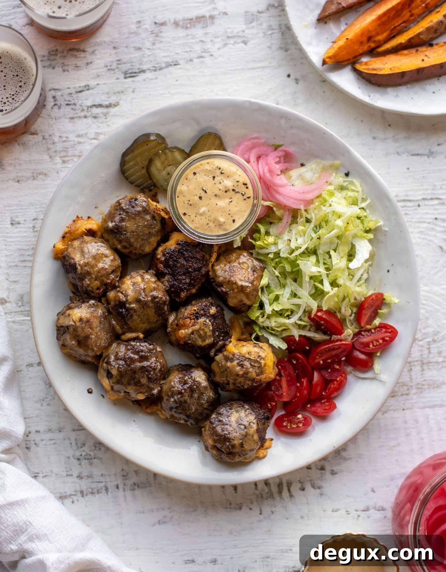 cheeseburger meatballs with special sauce