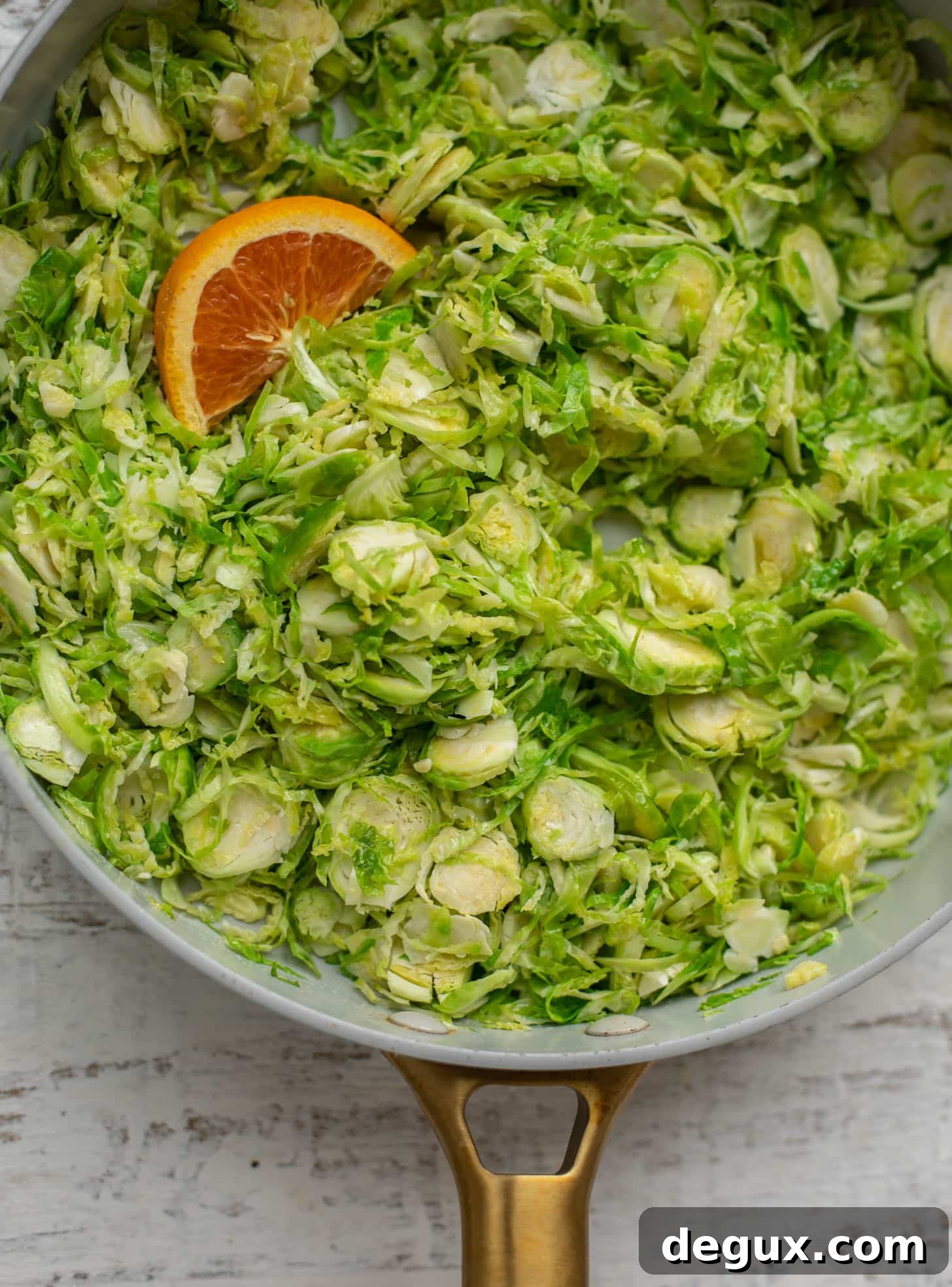 shredded brussels sprouts with orange