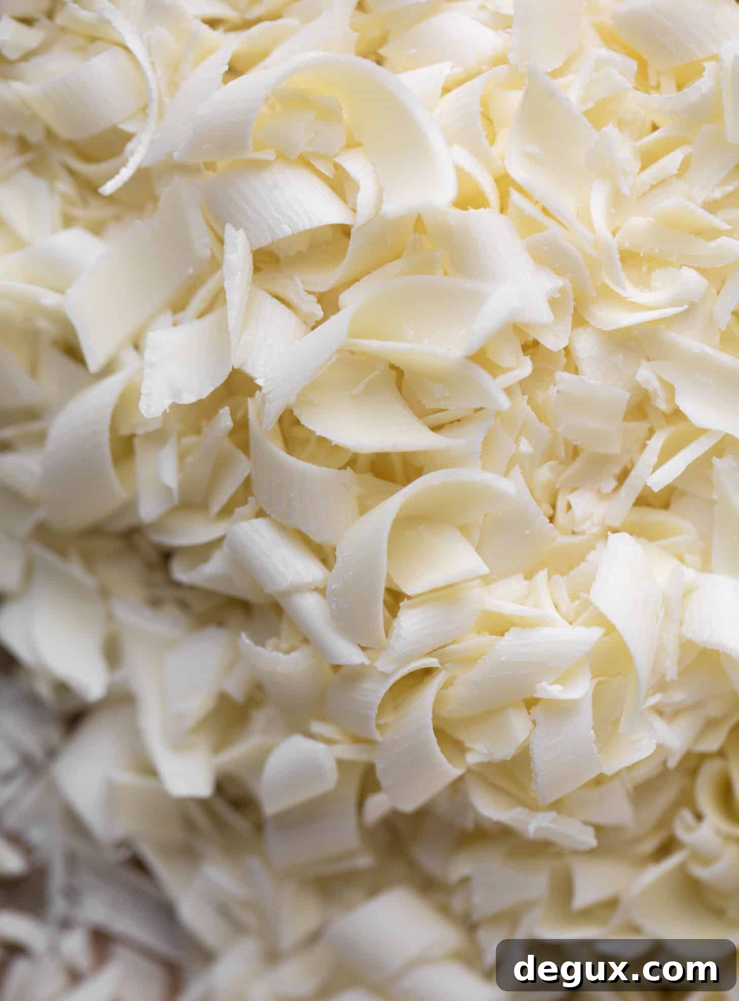white chocolate curls