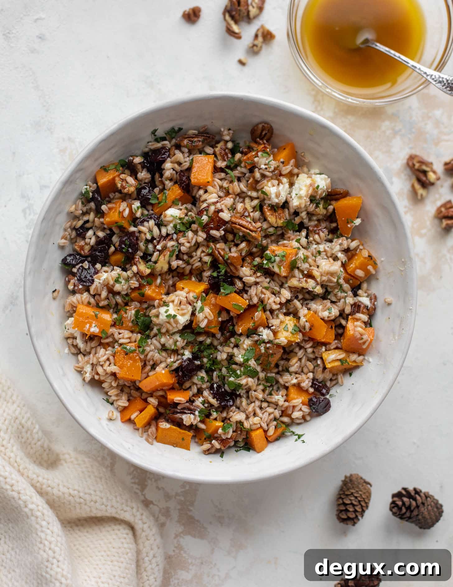 Winter Farro Salad with Cranberry Cinnamon Vinaigrette 7 winter farro salad with cranberry cinnamon vinaigrette
