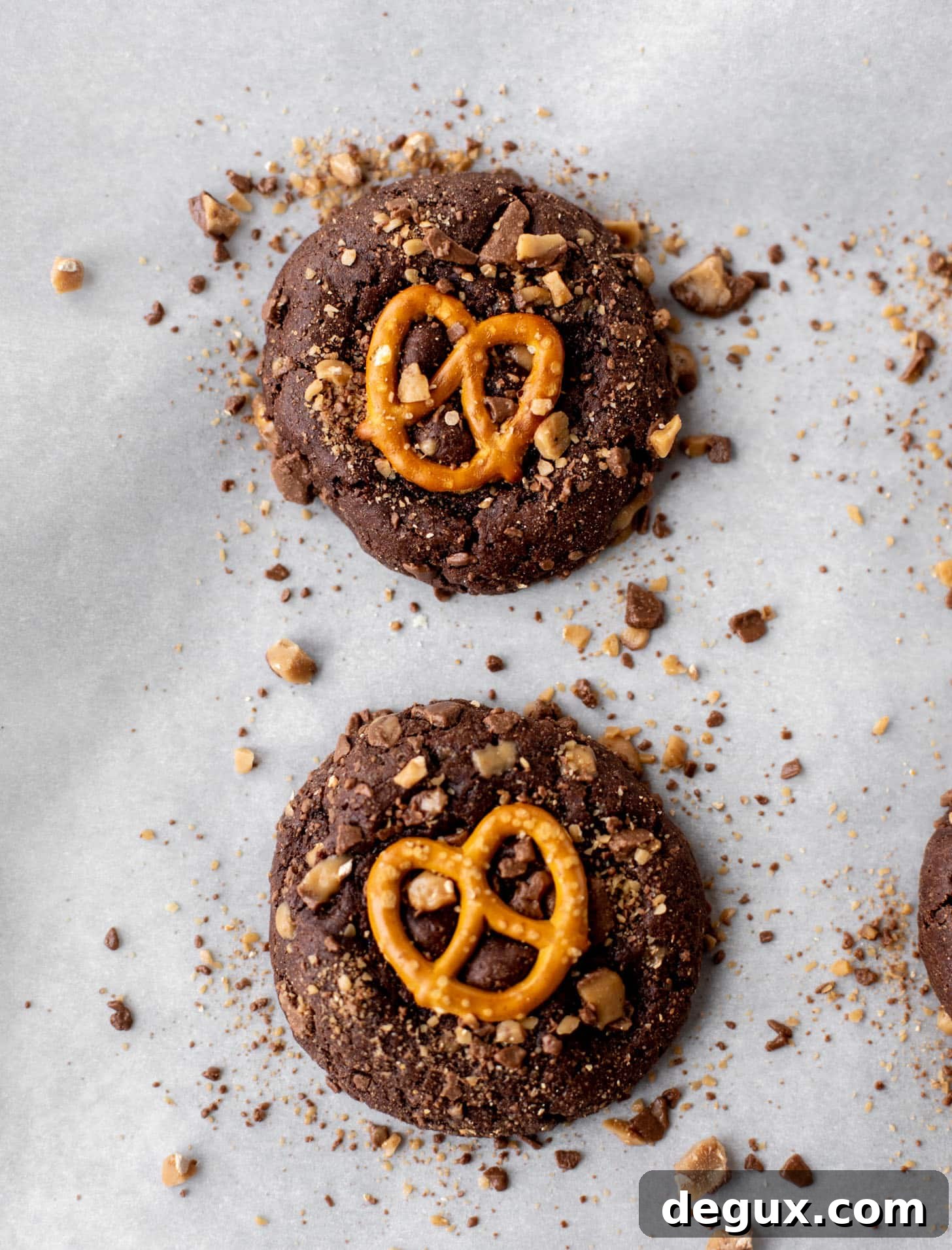 chocolate toffee pretzel cookies
