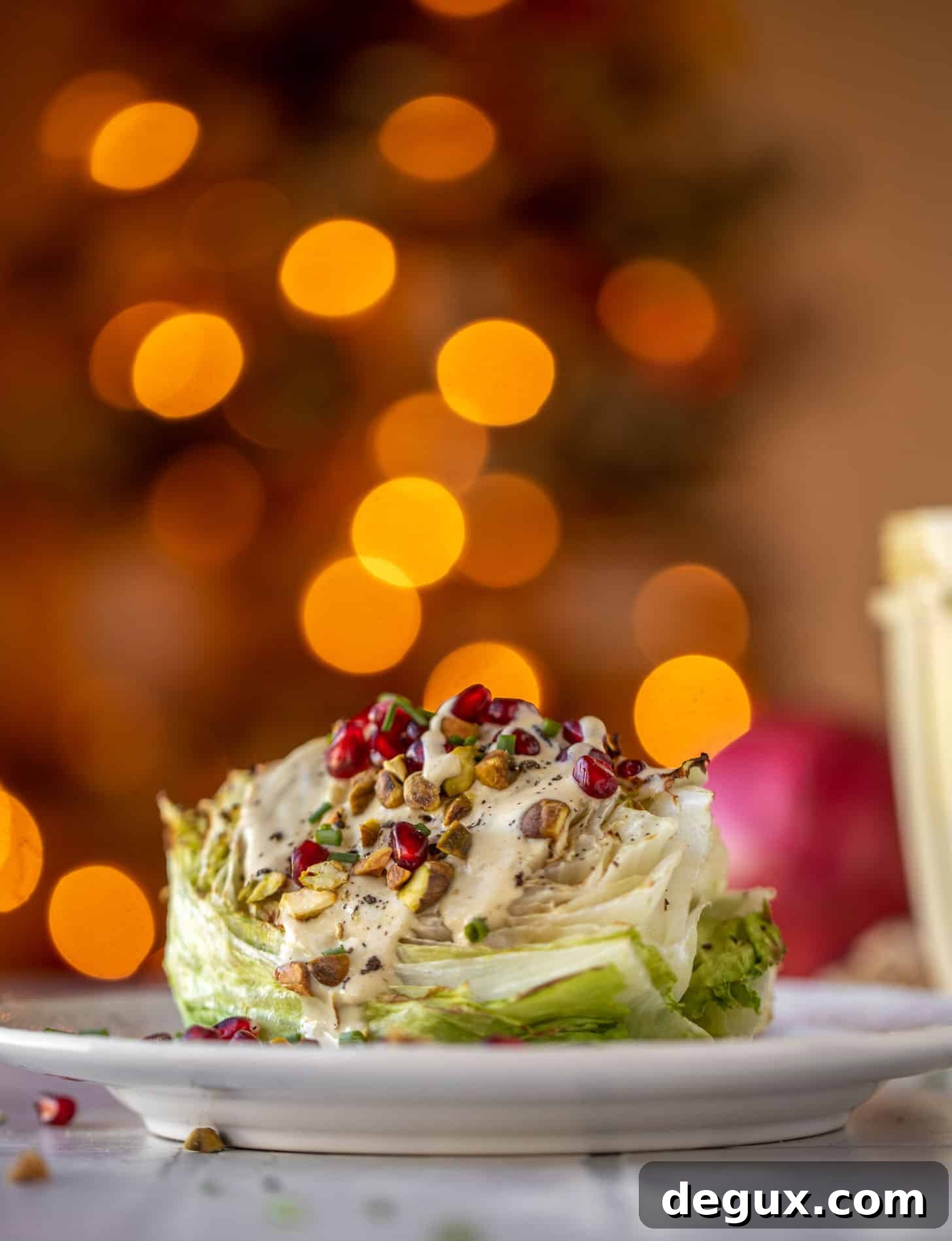 Broiled Iceberg Wedge Salad with Pomegranate Seeds & Pistachios 9 broiled wedge salad with pomegranates and pistachios
