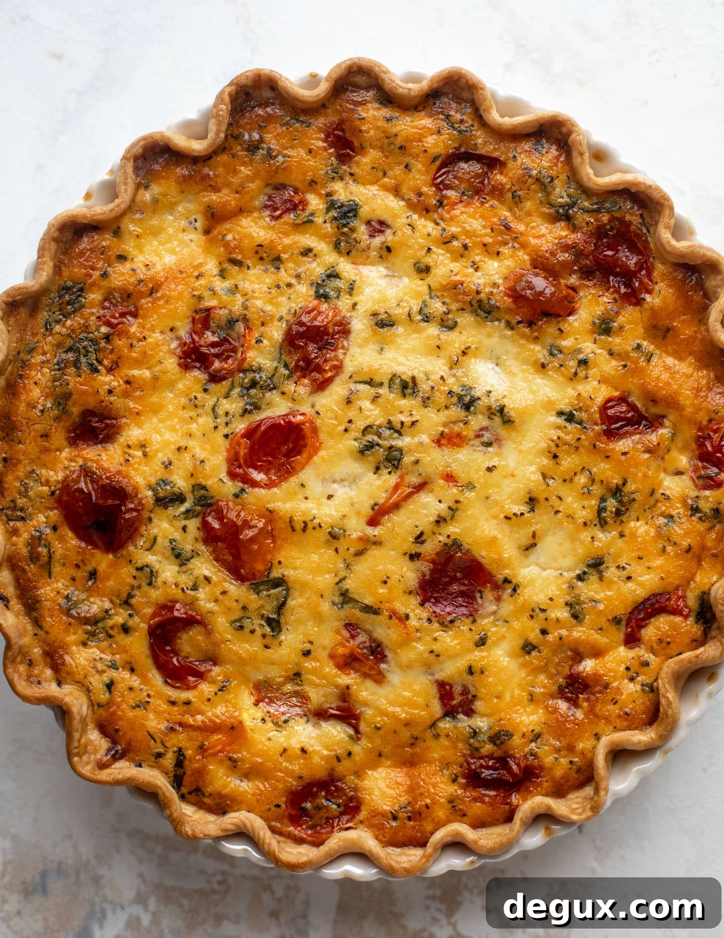 christmas caprese quiche
