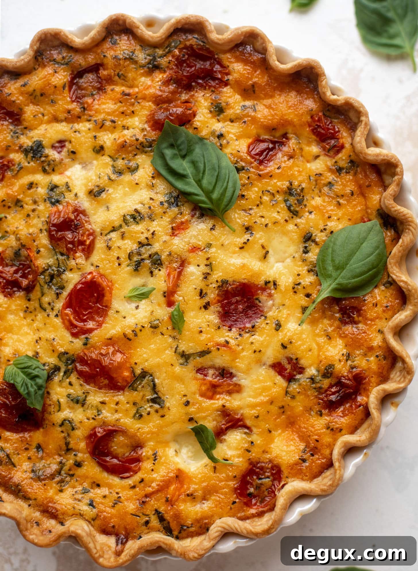 christmas caprese quiche