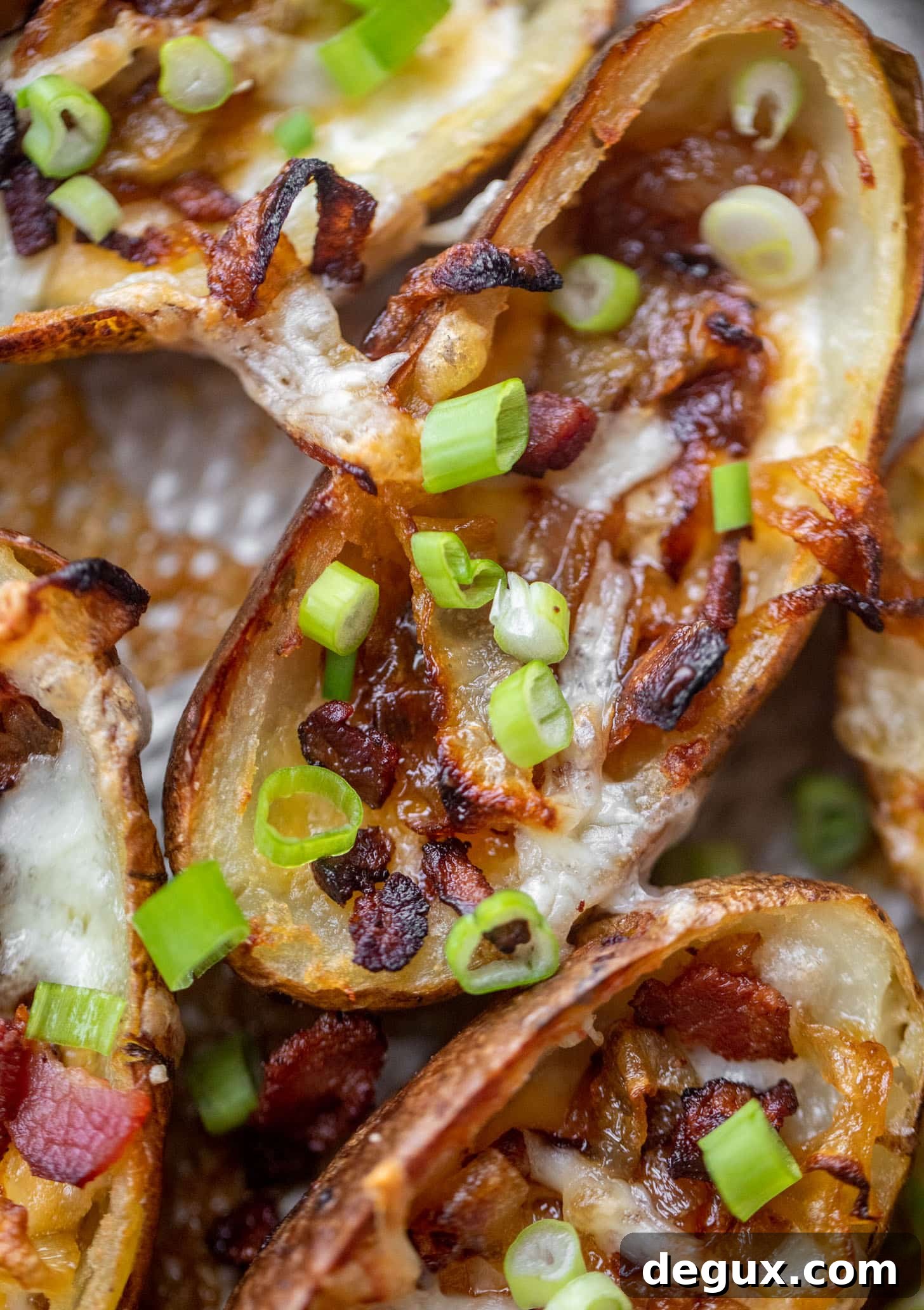 Smoked Cheddar & Caramelized Onion Potato Skins Recipe 6 smoked cheddar and caramelized onion potato skins