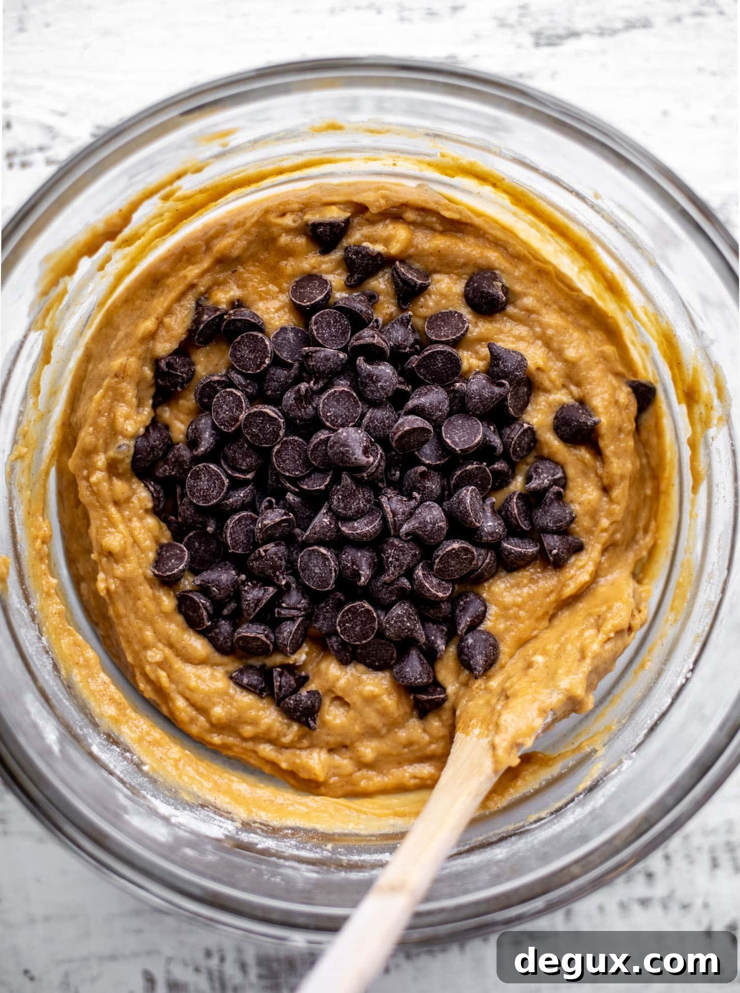 Moist Pumpkin Chocolate Chip Muffins Recipe for Fall Baking 3 pumpkin muffin batter with chocolate chips