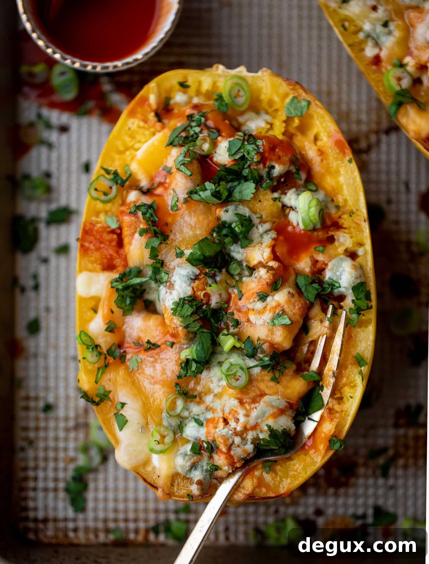 Baked Buffalo Chicken Spaghetti Squash Casserole 9 buffalo chicken spaghetti squash