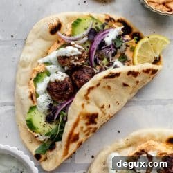 Chicken Meatball Pitas with Roasted Red Pepper Whipped Feta Recipe 9 img 71425 8