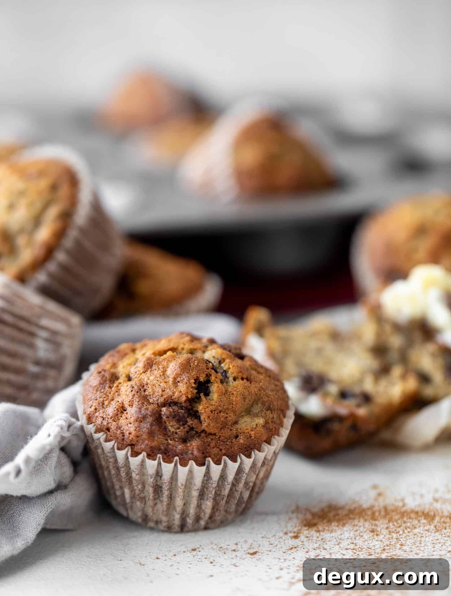 chocolate chip banana oat muffins