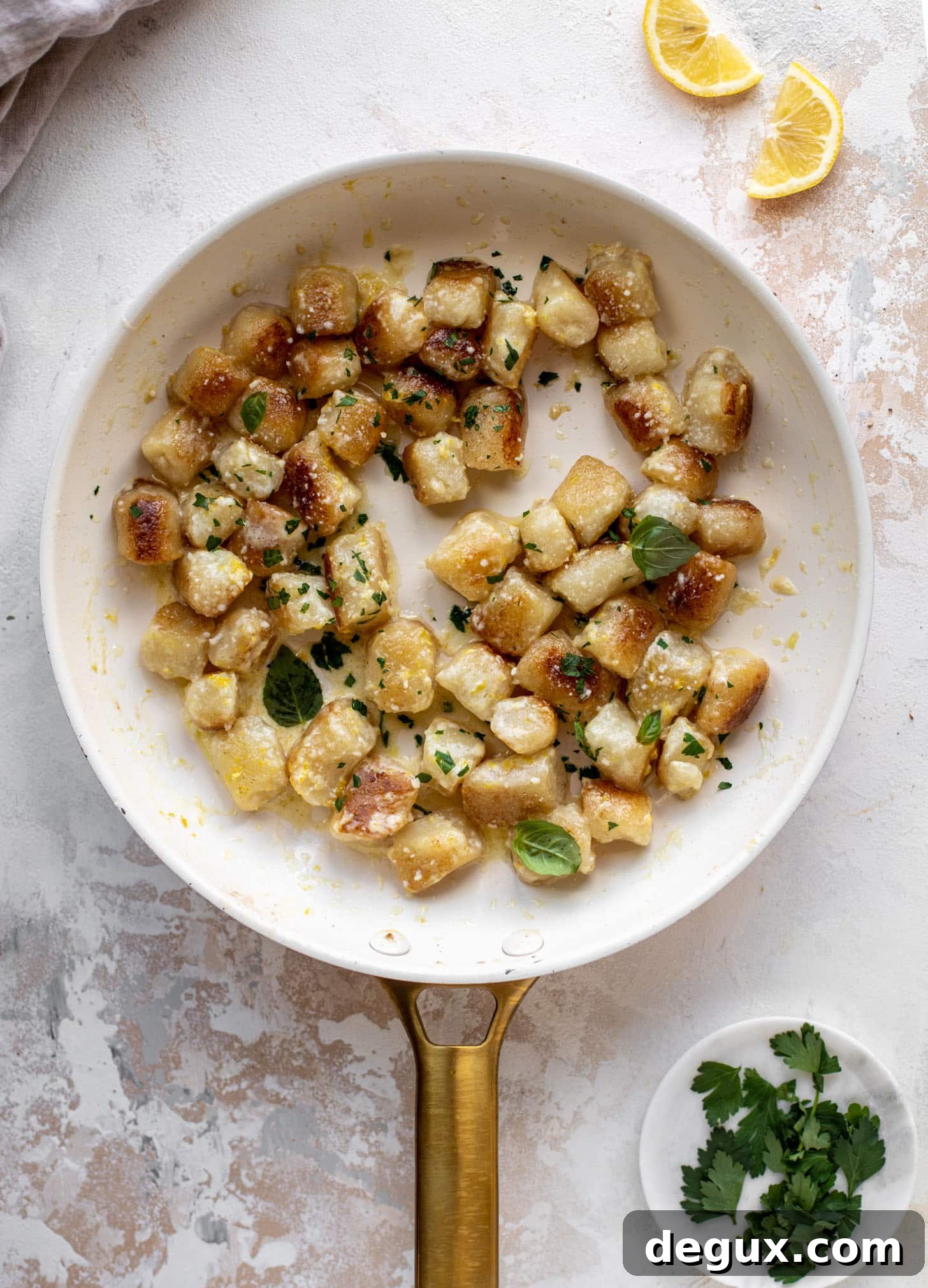 15 minute lemon parmesan cauliflower gnocchi