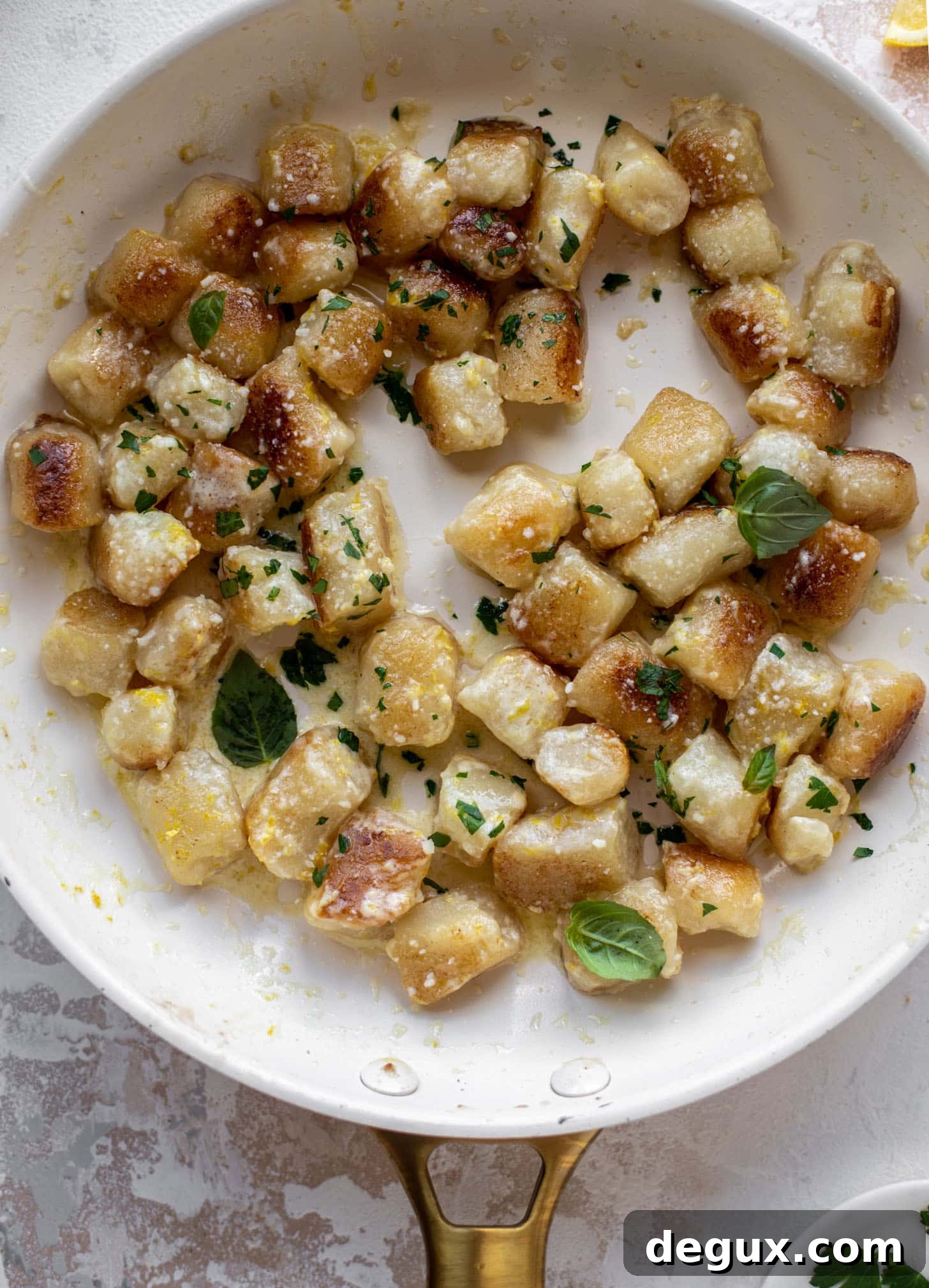 15 minute lemon parmesan cauliflower gnocchi