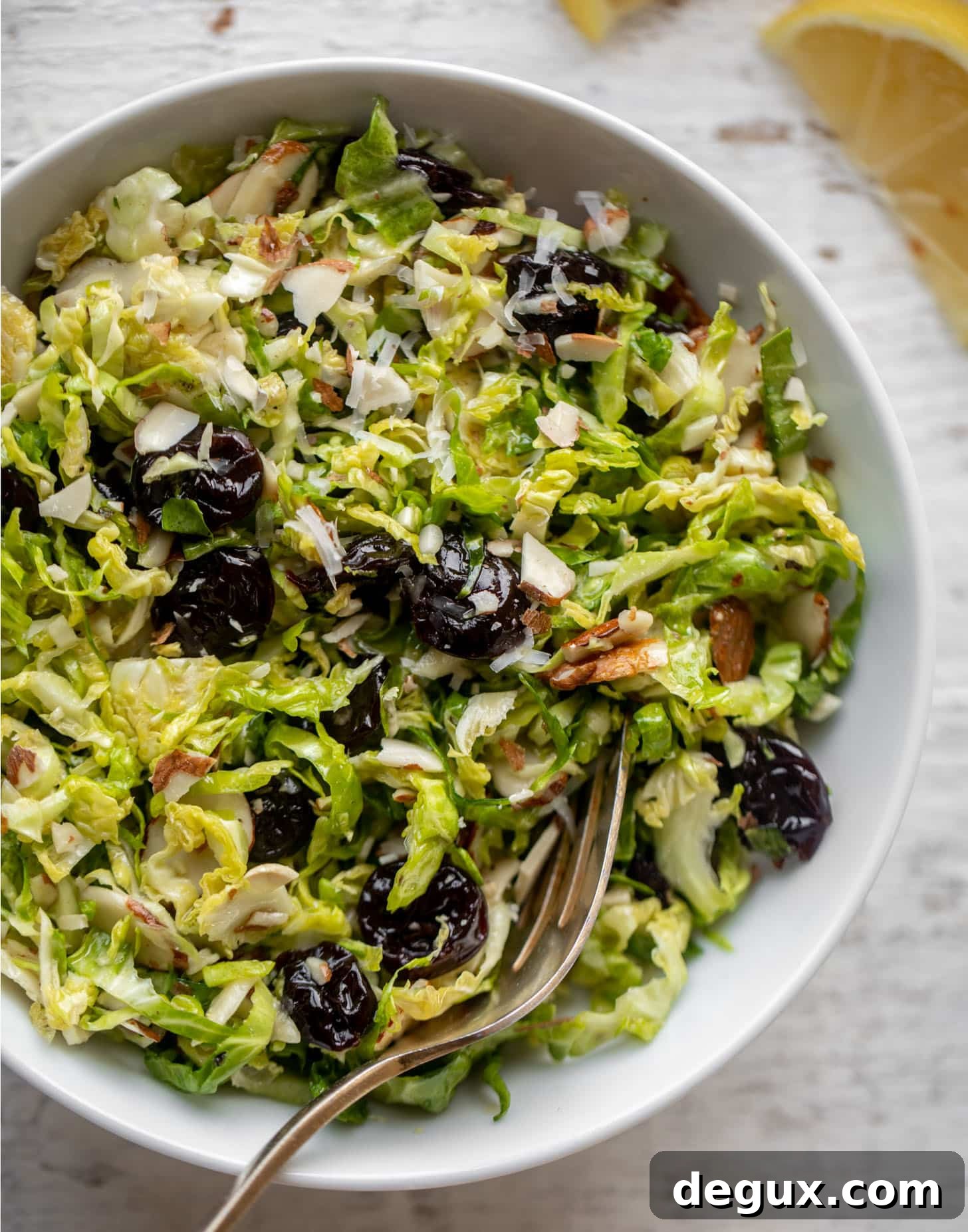 sweet and savory brussels sprouts slaw