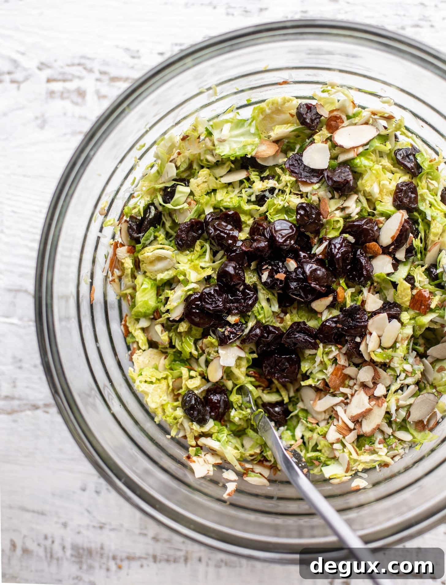 sweet and savory brussels sprouts slaw