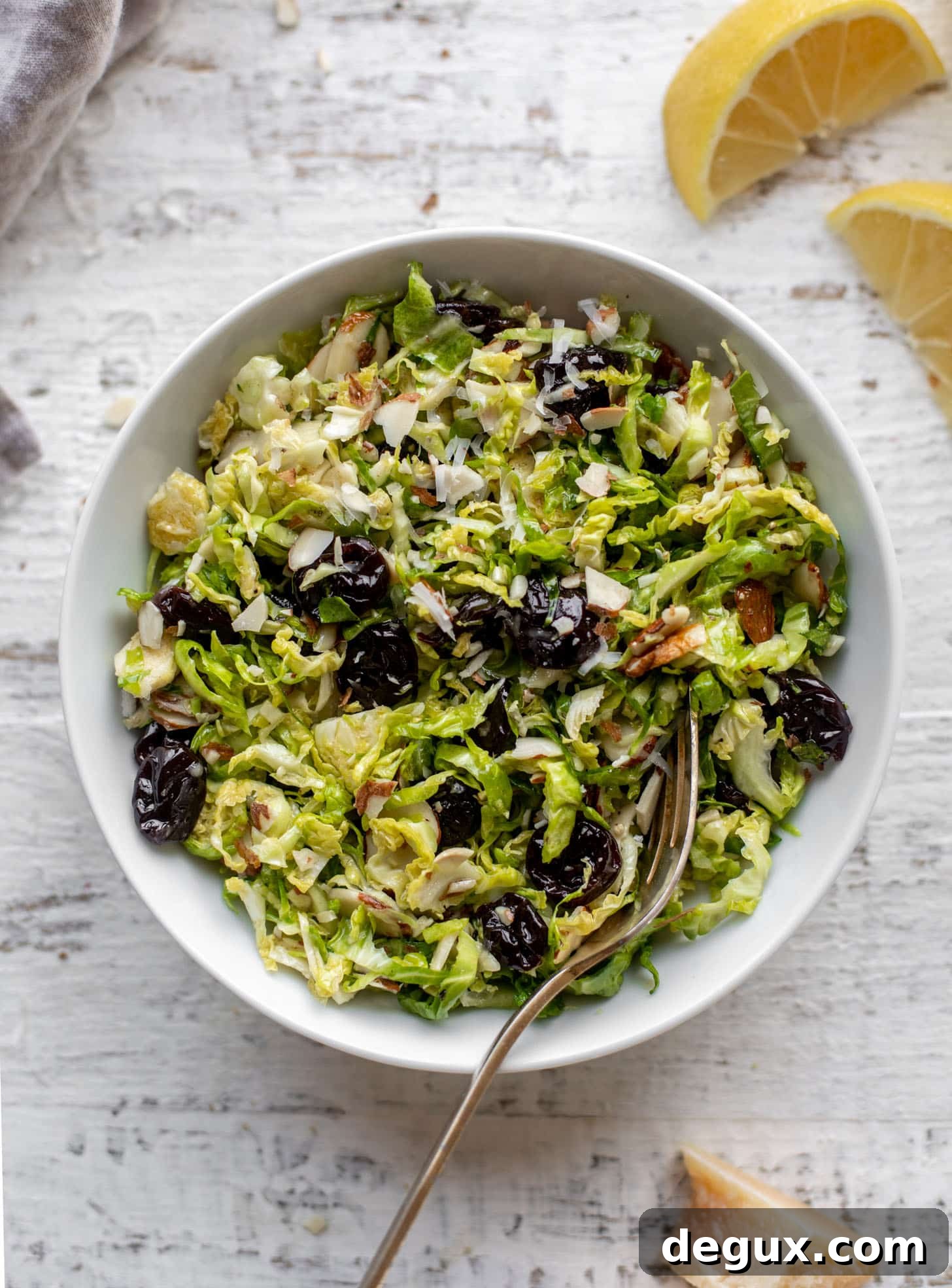 sweet and savory brussels sprouts slaw
