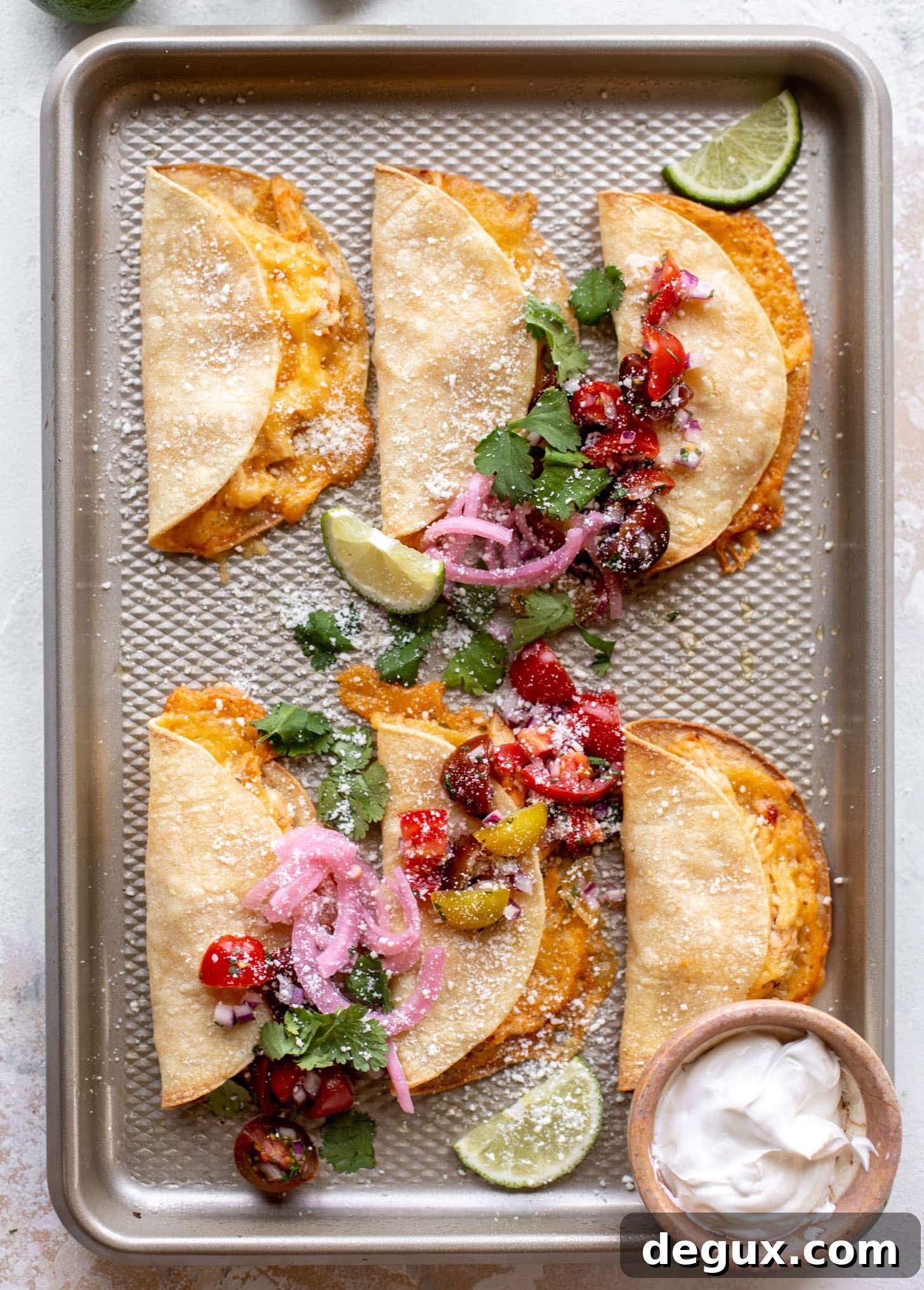 crispy baked salsa chicken tacos with pico de gallo