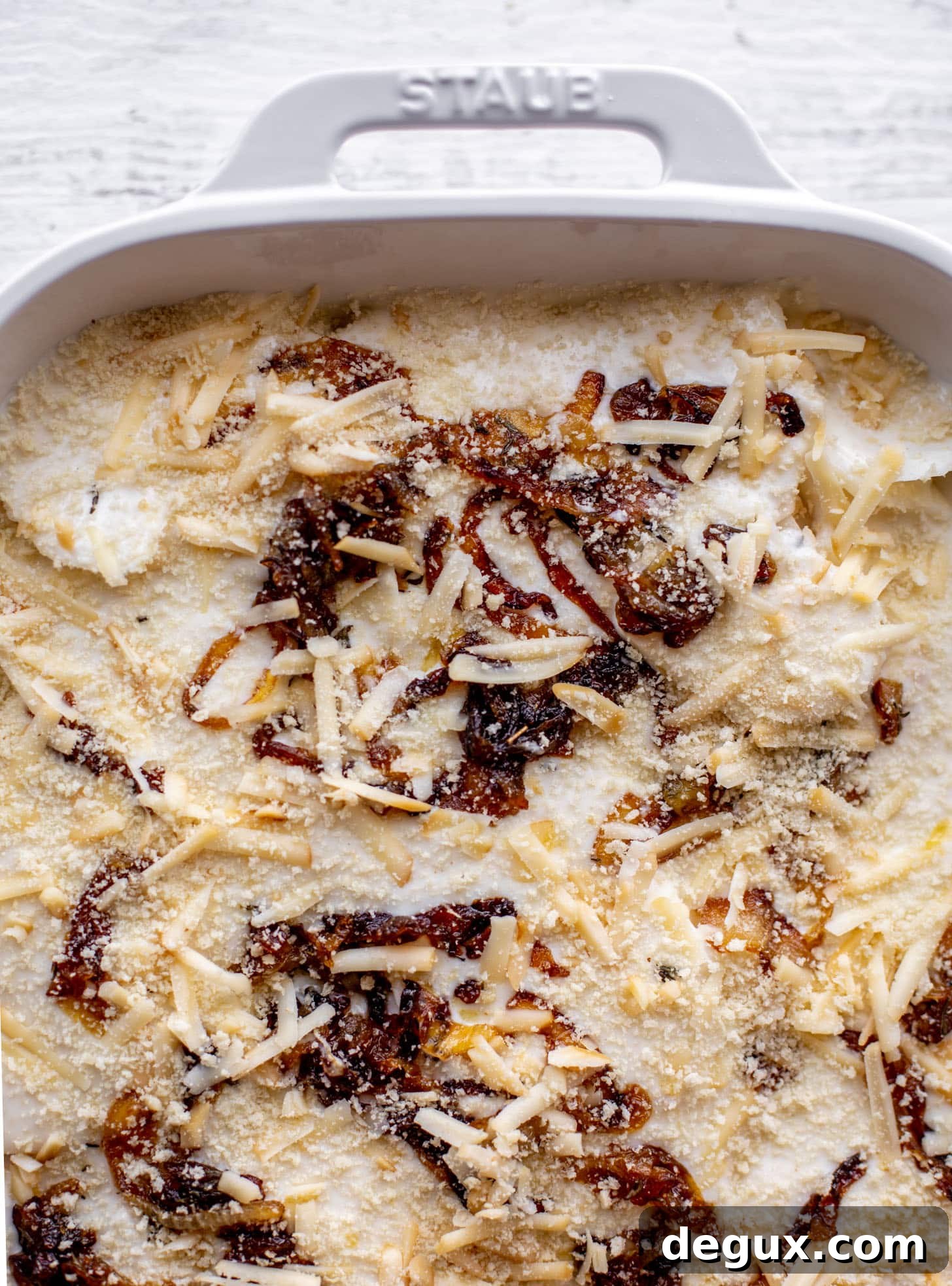 Creamy French Onion Scalloped Potatoes Recipe 5 layer potatoes, gruyere, caramelized onions